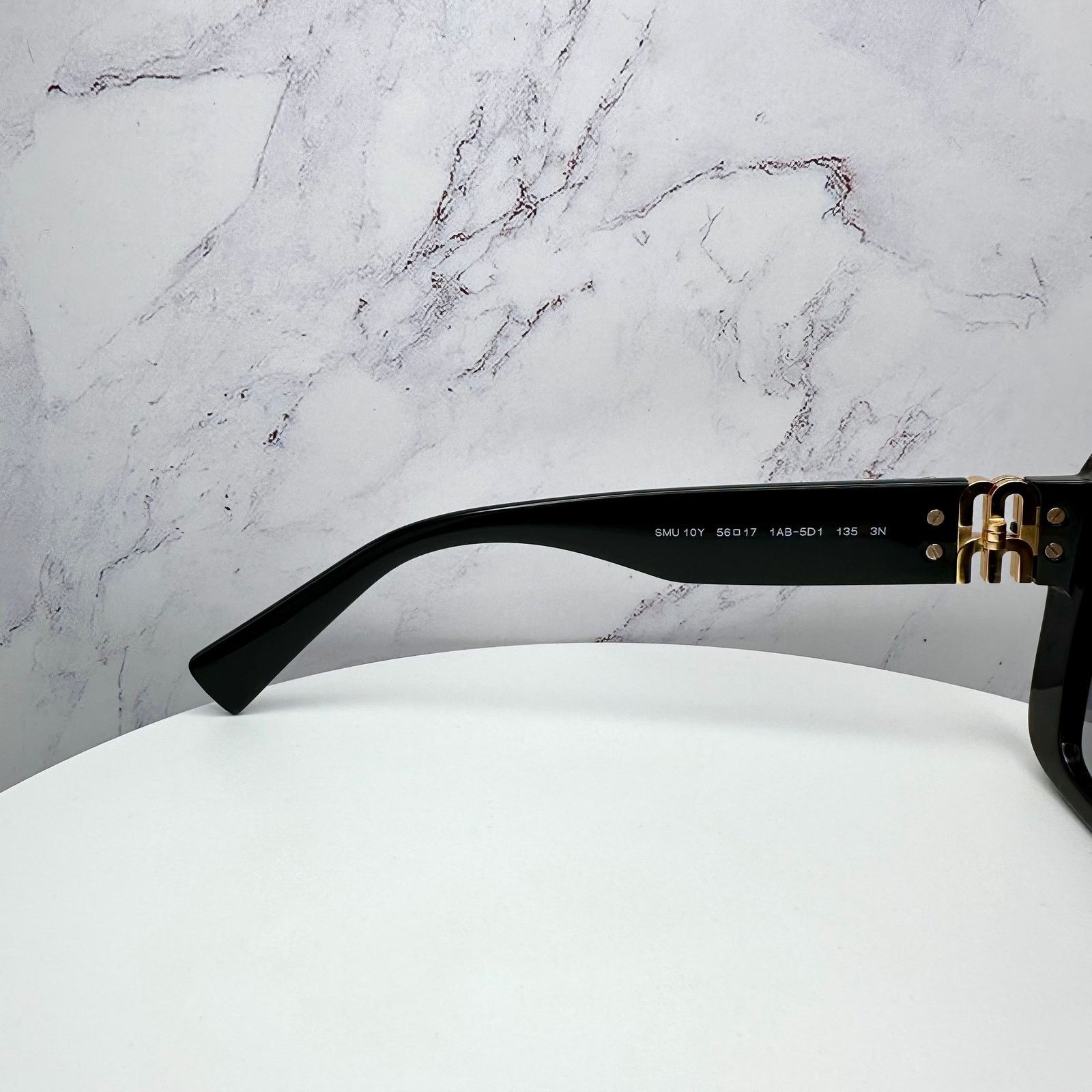 Miu Miu New MIU MIU Sunglasses Black Square Gold Full Rim 56 MIU MIU Size ONE SIZE - 12 Thumbnail