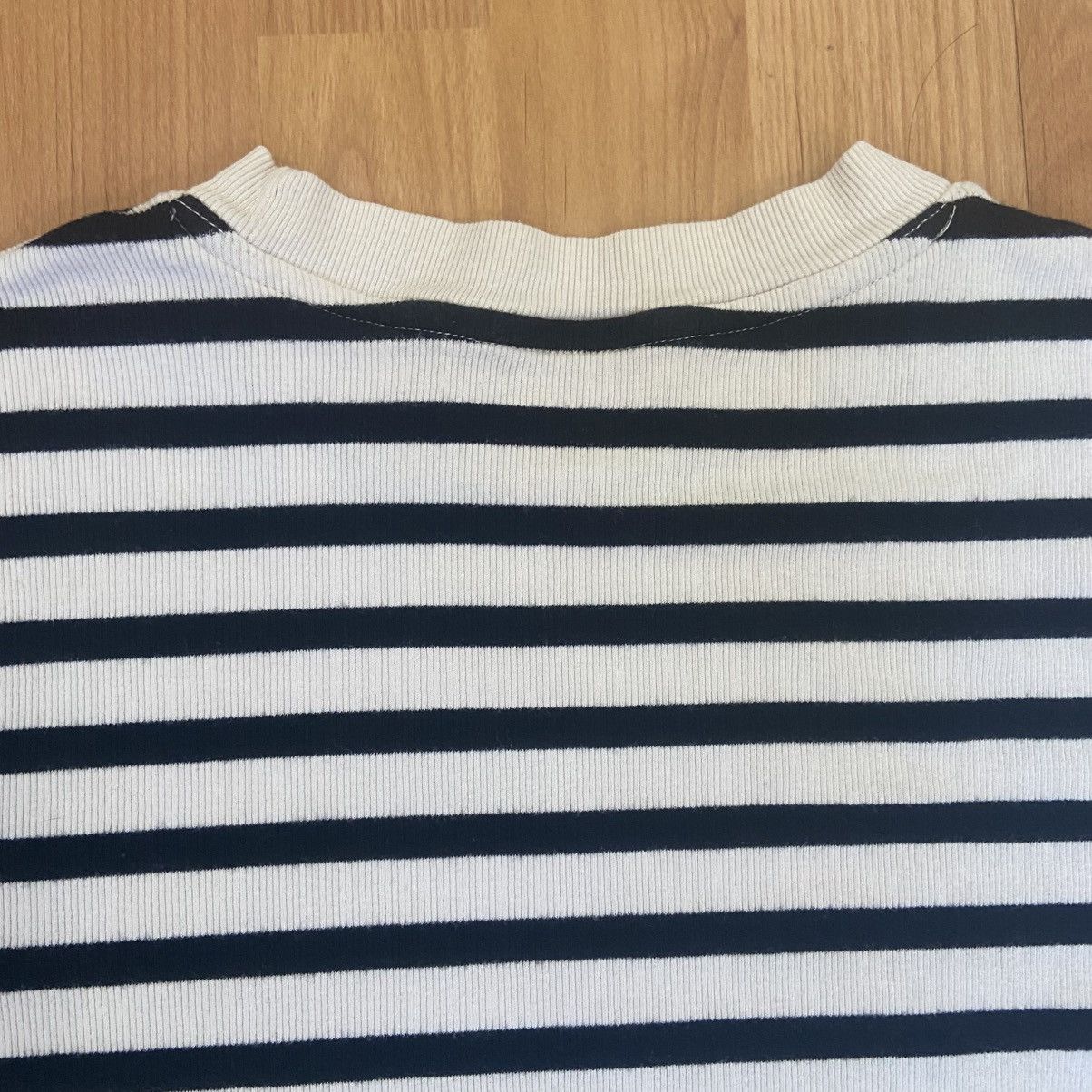 Vintage A New Day Black & Cream Striped Ribbed T-Shirt Womens Medium Size M / US 6-8 / IT 42-44 - 4 Thumbnail