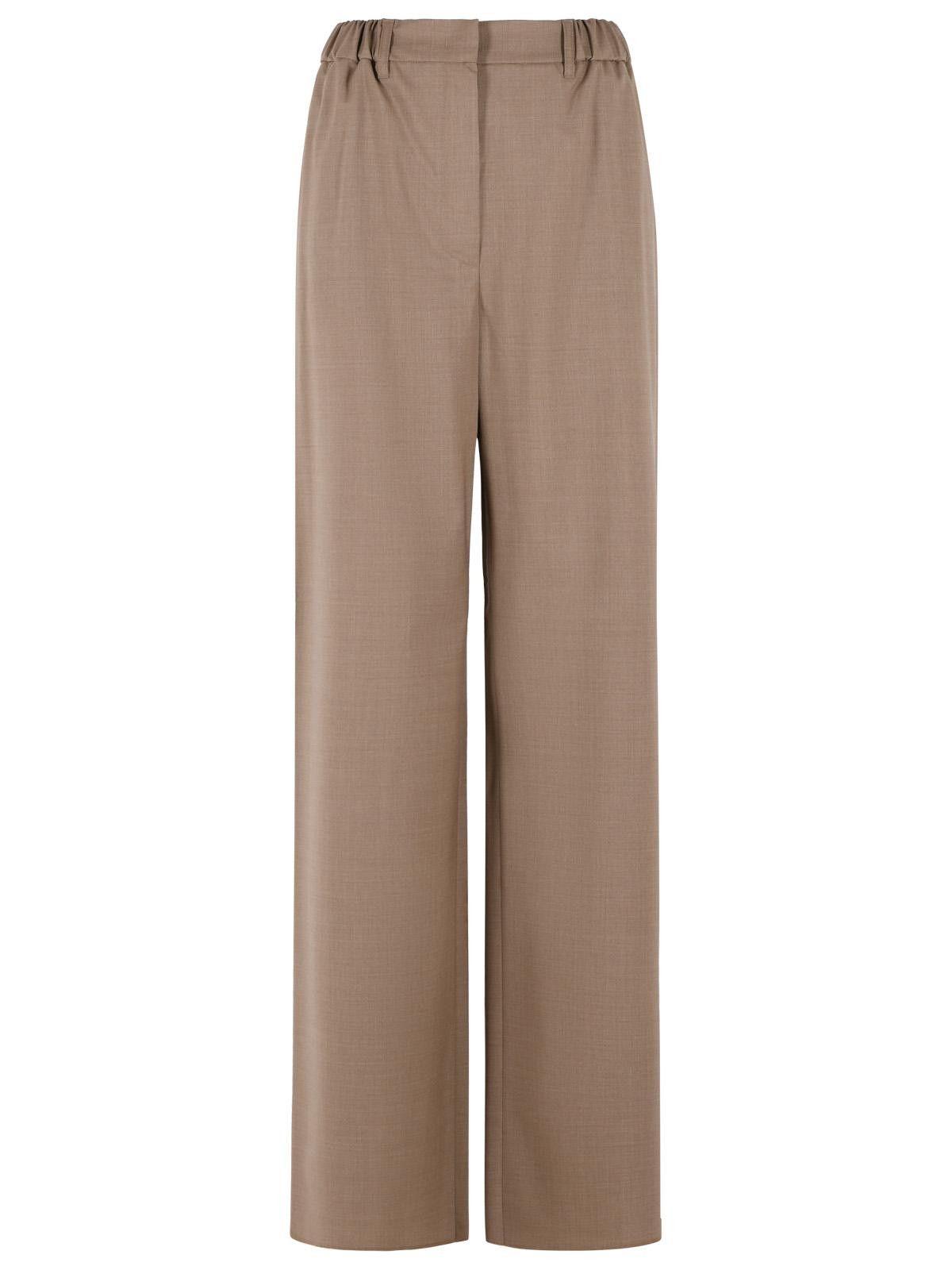 Max Mara MAX MARA 'Salpa' Trousers In Tela Stretch Wool In Hazelnut Color Size 27" / US 4 / IT 40 - 1 Thumbnail