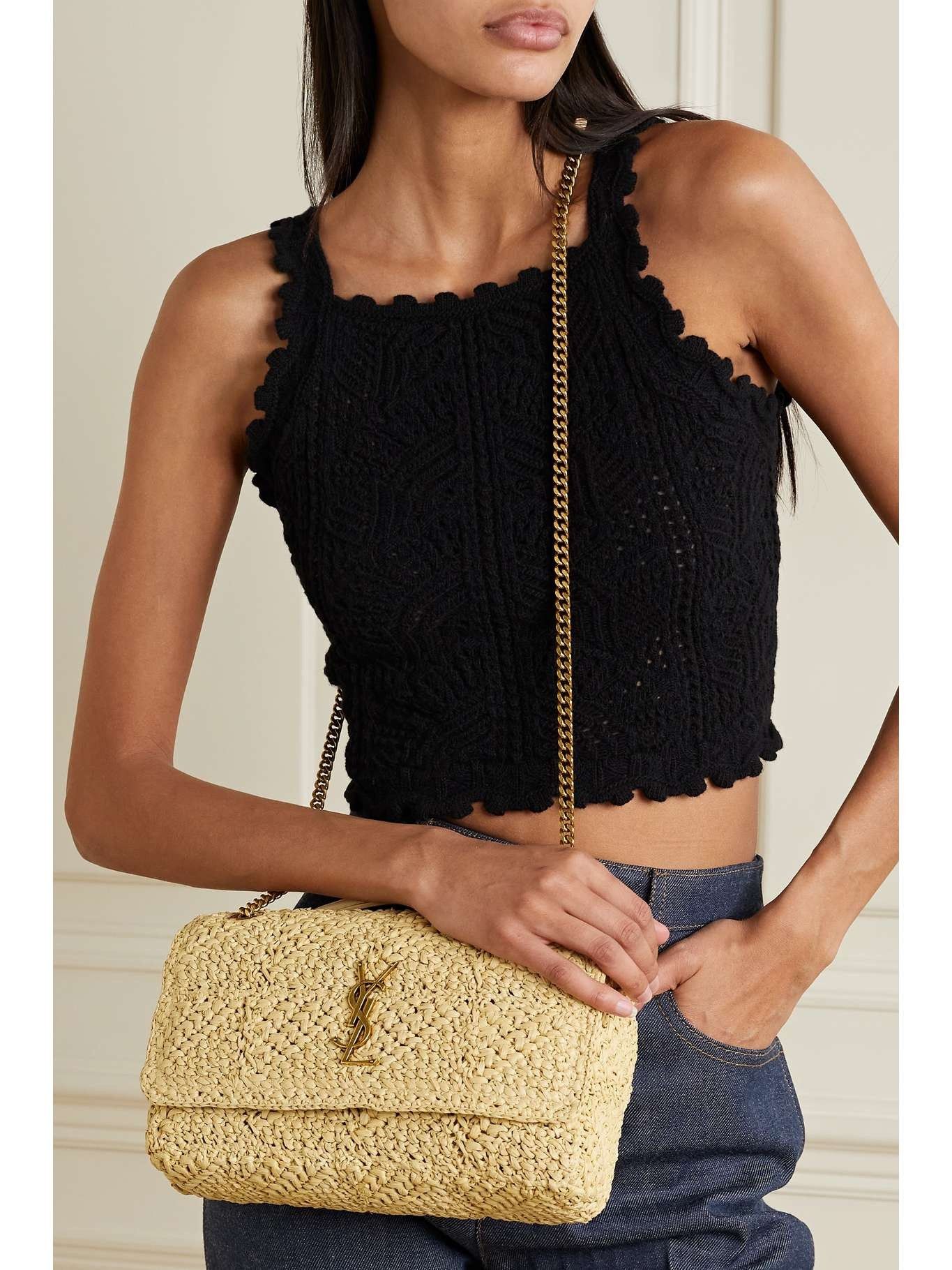 Saint Laurent Paris o1s1wg110525 515821 Size: OS / Jamie Medium Bag in Raffia Size ONE SIZE - 2 Thumbnail