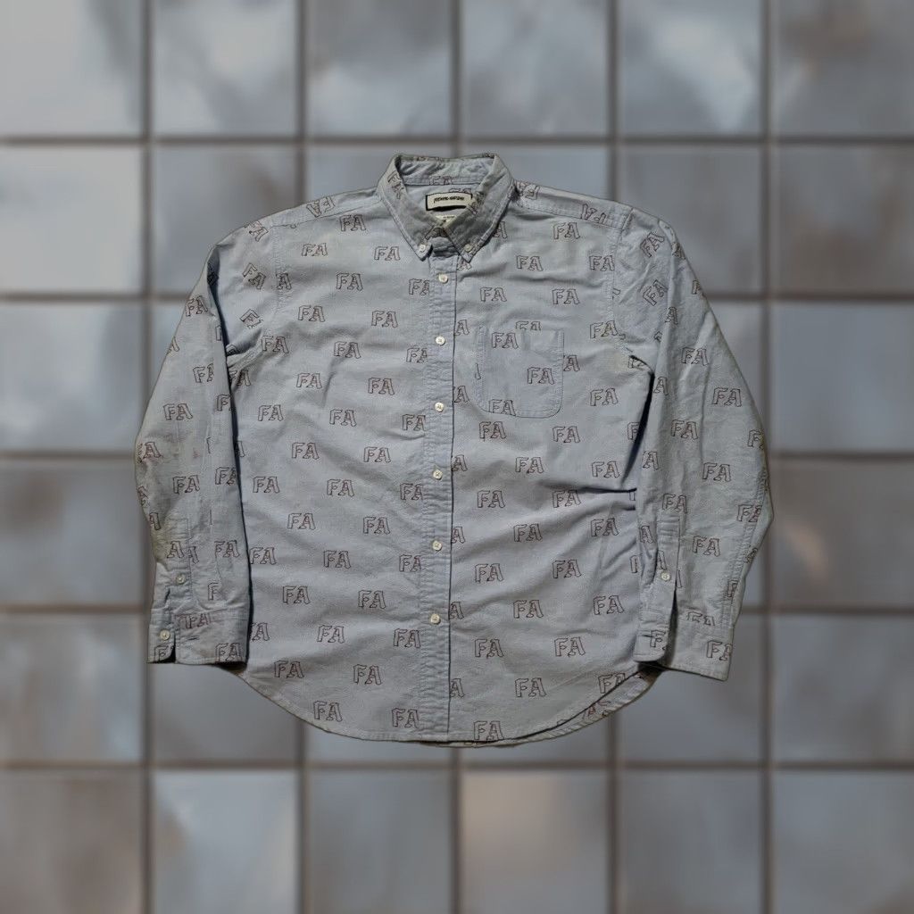Fucking Awesome FA Oxford Blue One Pocket Button Down L/S 18SS Shirt L Mens Blue Shirt Button-Up Long Sleeve