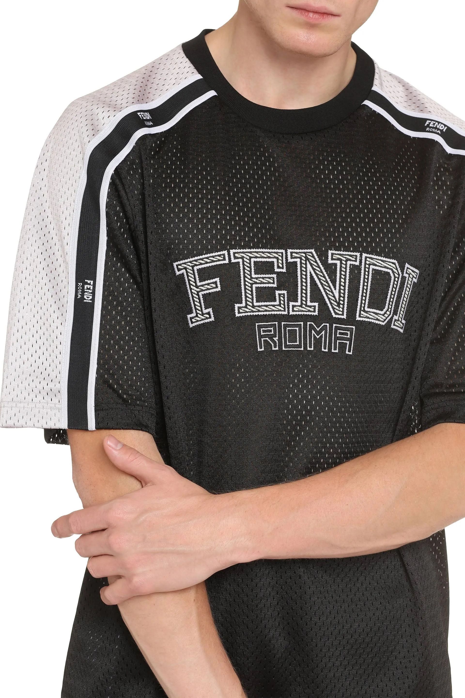 Fendi o1w1db10724 T-Shirt in Black/Silver Size US M / EU 48-50 / 2 - 2 Thumbnail