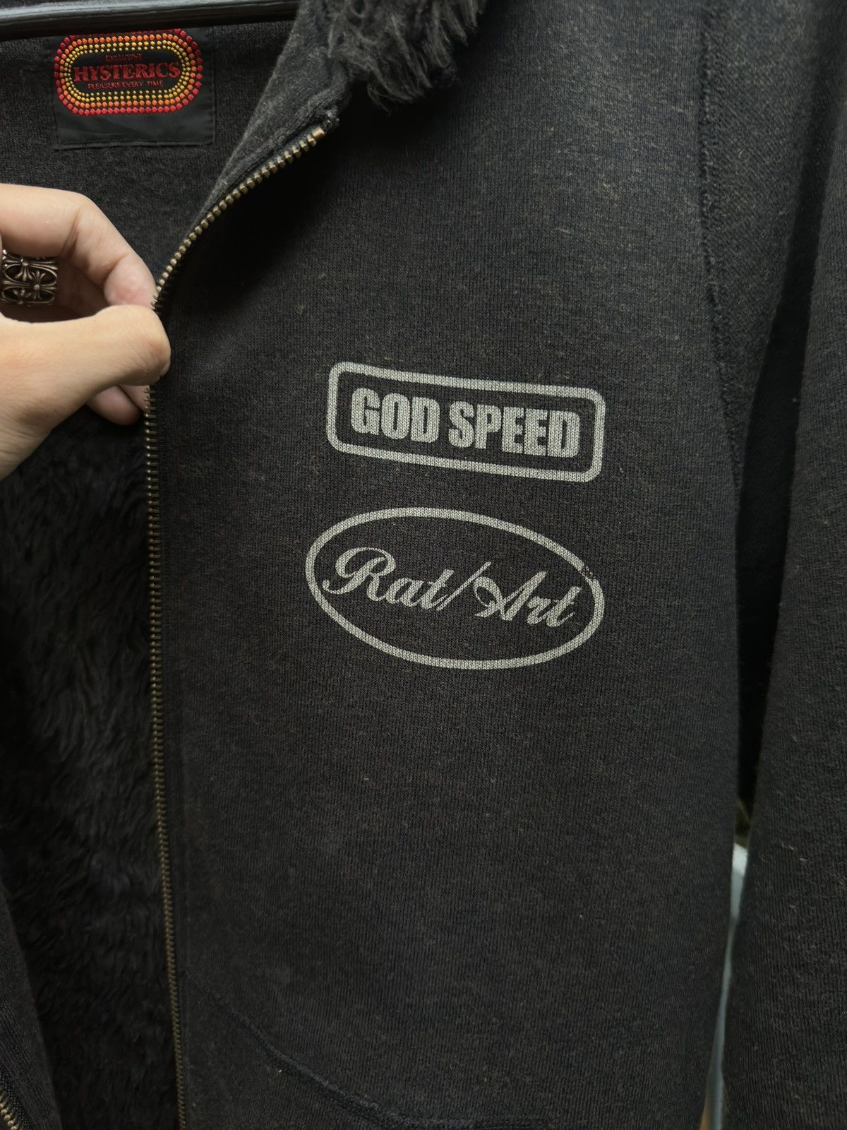 Hysteric Glamour Hysteric Glamour “God Speed Rat/Art” Poem Fur Zip-Up Hoodie Size US XS / EU 42 / 0 - 3 Thumbnail