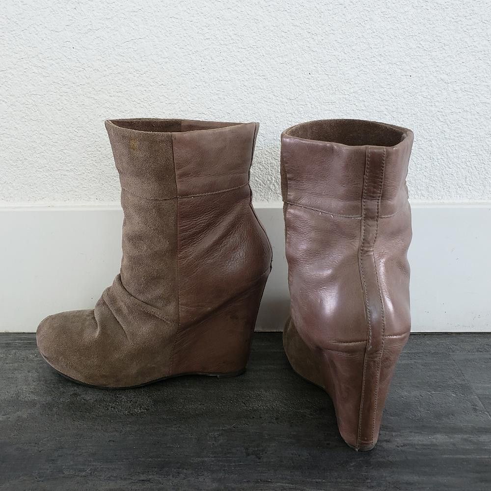 Aldo Light Chocolate Leather & Suede ALDO Bootie Size US 6.5 / IT 36.5 - 1 Thumbnail