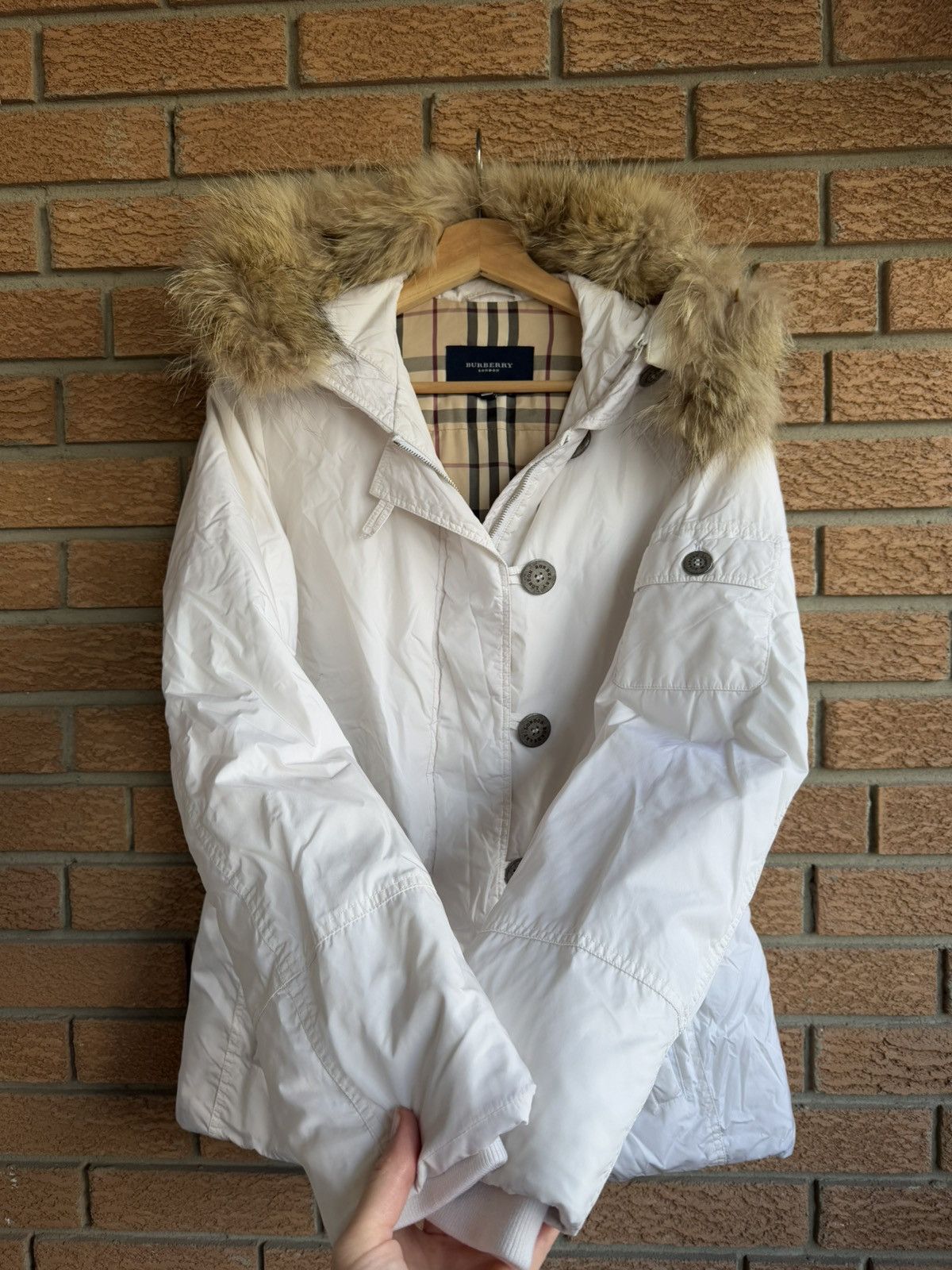 Burberry Burberry White Coat Jacket Women Size S / US 4 / IT 40 - 8 Thumbnail