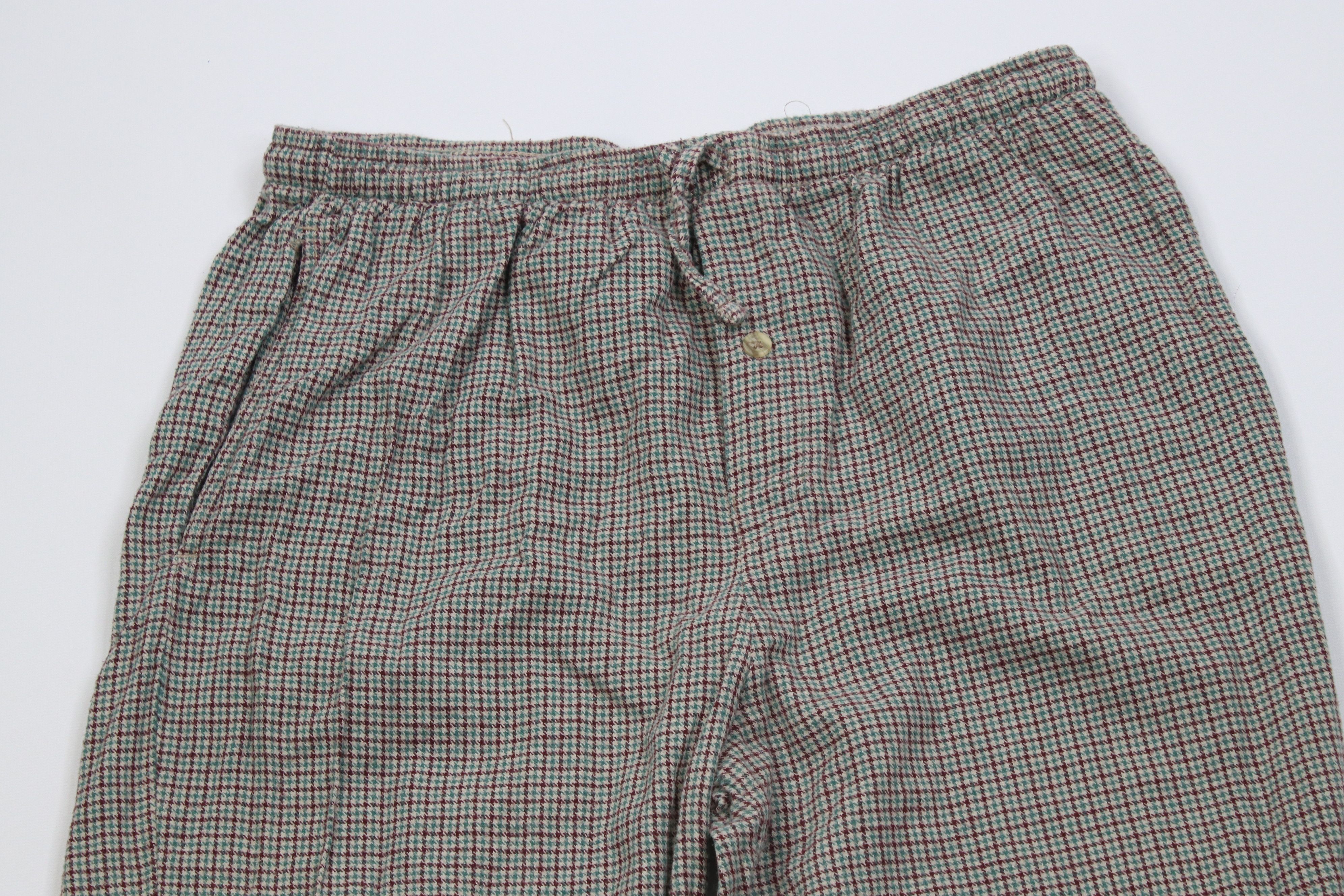 Vintage Vintage 90s Streetwear Houndstooth Flannel Pajamas Pants Size US 34 / EU 50 - 2 Thumbnail