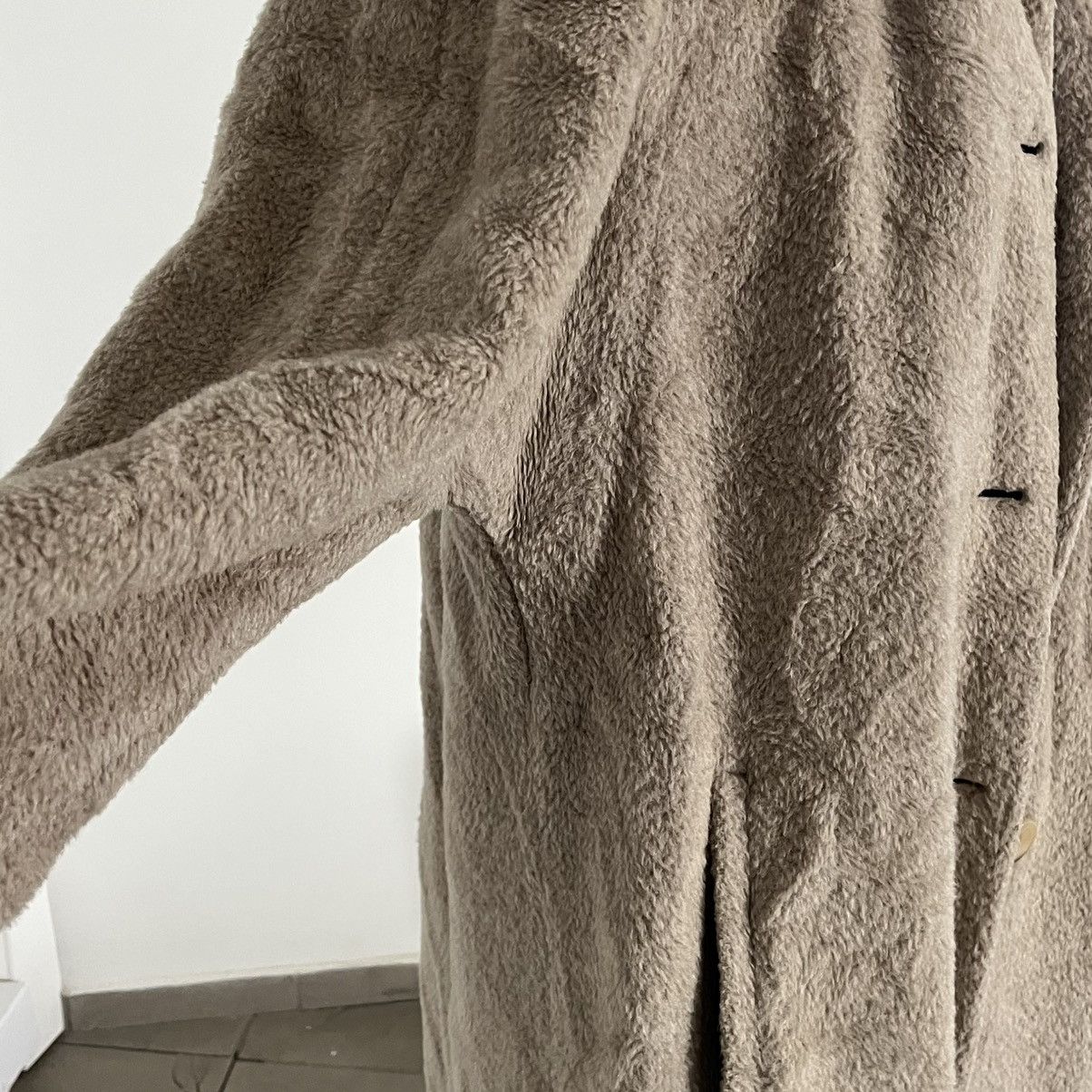 Superfine Beige woollen coat fur alpaca wool Size XL / US 12-14 / IT 48-50 - 6 Thumbnail
