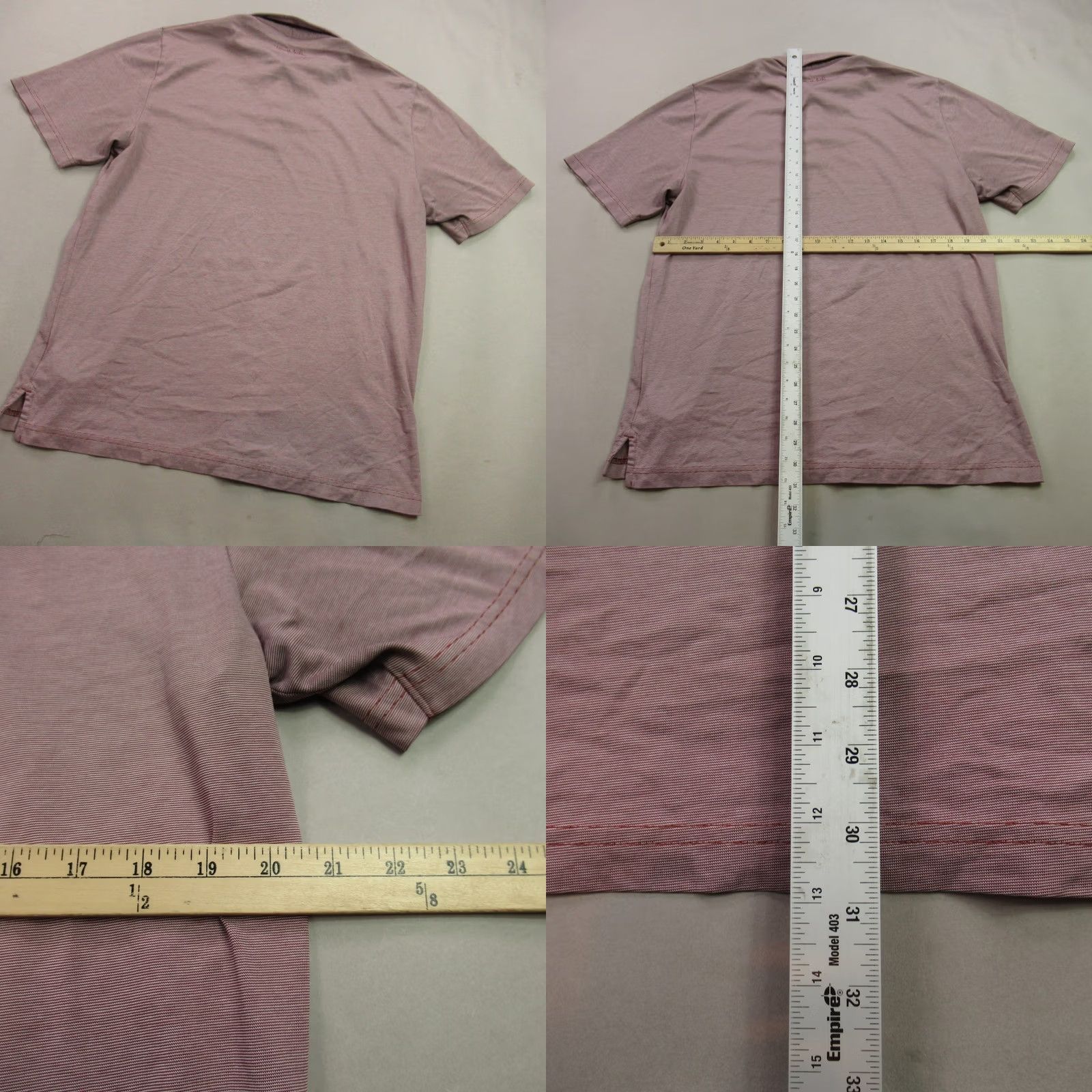 TravisMathew Travis Mathew Mens Large Pink Polo Golf Shirt Short Sleeve Striped Outdoors Polo Size US L / EU 52-54 / 3 - 8 Thumbnail