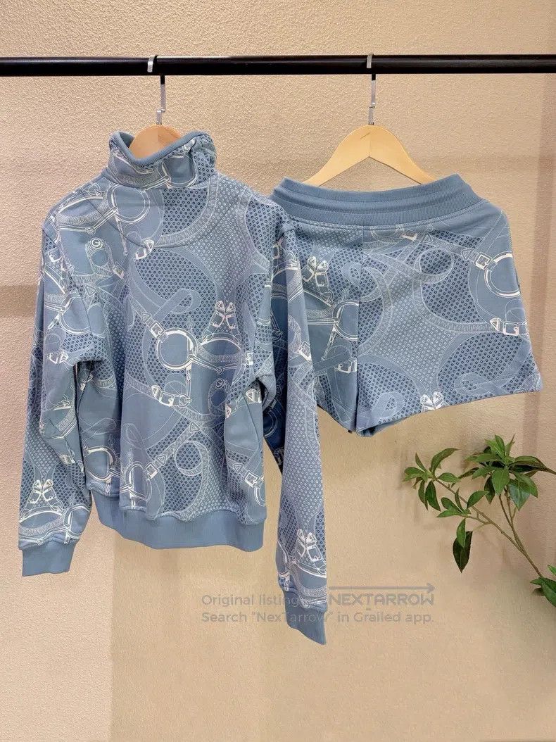 Hermes Hermes 24-Year Classic Pattern Hoodie and Shorts Set Size XXS / US 00 / IT 34 - 2 Thumbnail