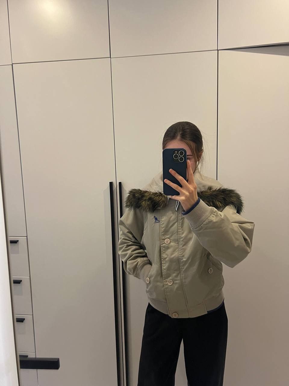 Kangol Vintage Y2K Kangol 00’s Fur Split Hood Cropped Bomber RARE Size S / US 4 / IT 40 - 2 Thumbnail