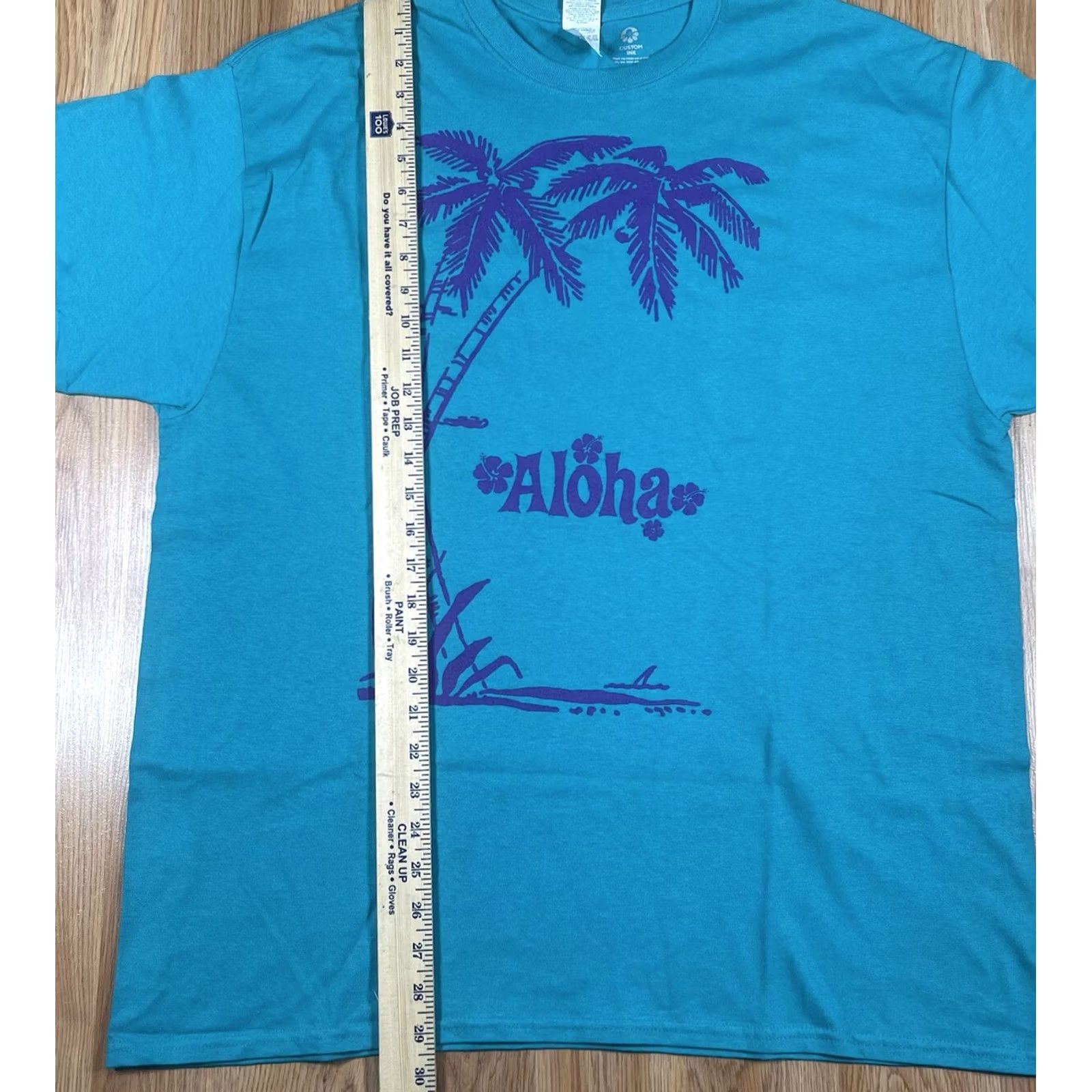 Gildan Gildan T-Shirt Adults XL Teal Aloha Graphic Print 100% Cotton Size US XL / EU 56 / 4 - 3 Thumbnail