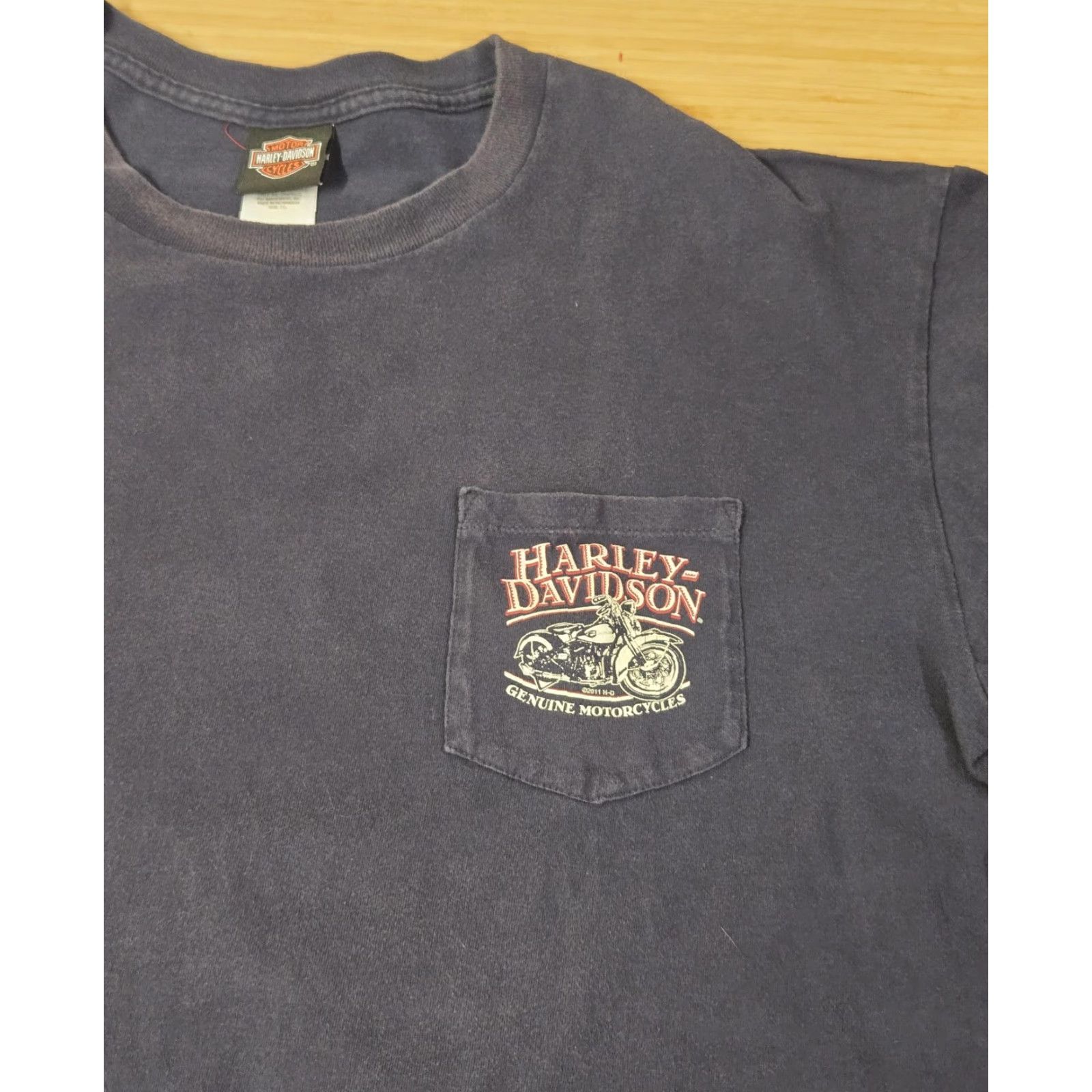 Harley Davidson Harley-Davidson Shirt Mens 2XL Blue Orlando Florida Motorcycle Pocket Tee Biker Size US XXL / EU 58 / 5 - 2 Thumbnail