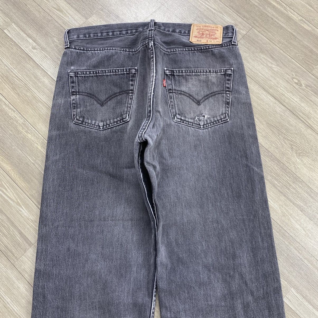 Levi's Vintage Clothing 1990s Vintage Levis 512 36x34 Black Faded Baggy Jeans Size US 35 - 16 Thumbnail