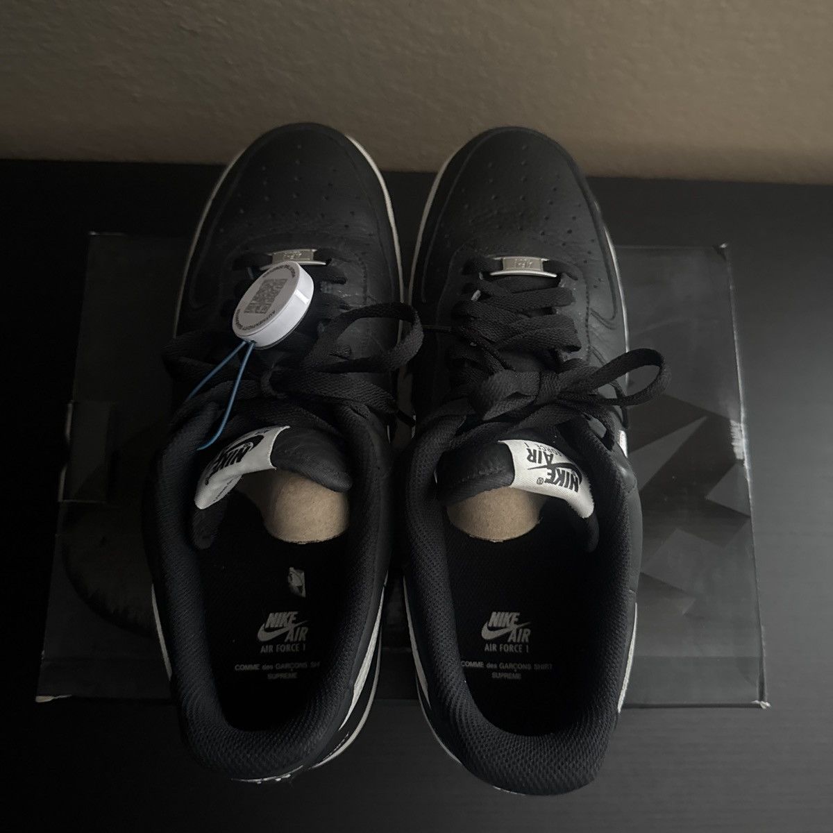 Comme des Garcons × Nike Nike Supreme CDQ Air Force 1 Black Size US 11 / EU 44 - 2 Thumbnail