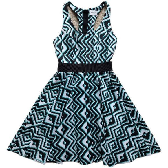 MILLY MILLY retro 50s-style fit flare dress abstract S 4 6 Size S / US 4 / IT 40 - 1 Thumbnail