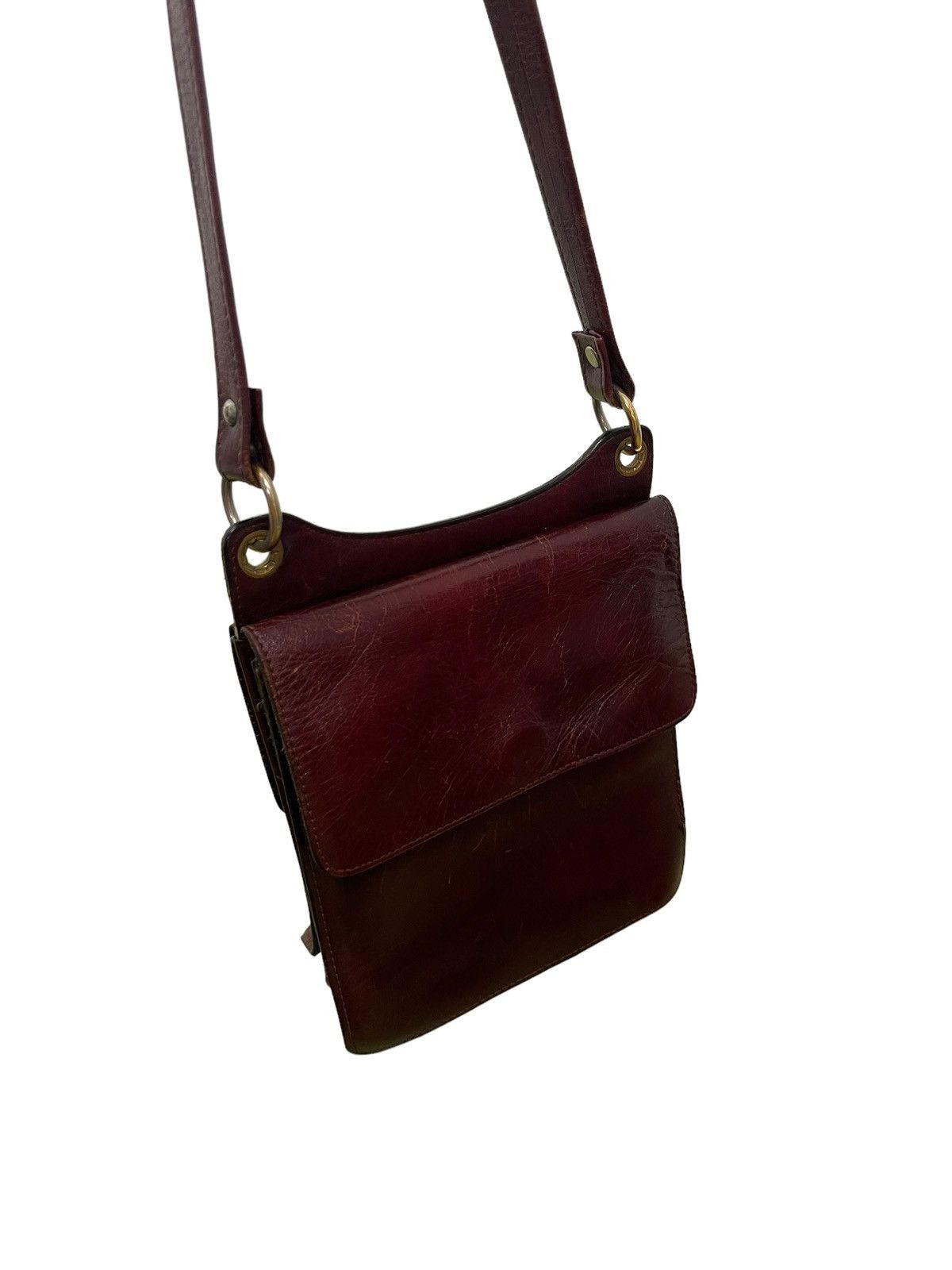 Genuine Leather Full Leather Patina Vtg Unknown Japan Bag Cross Body 1🟩 Size ONE SIZE - 4 Thumbnail