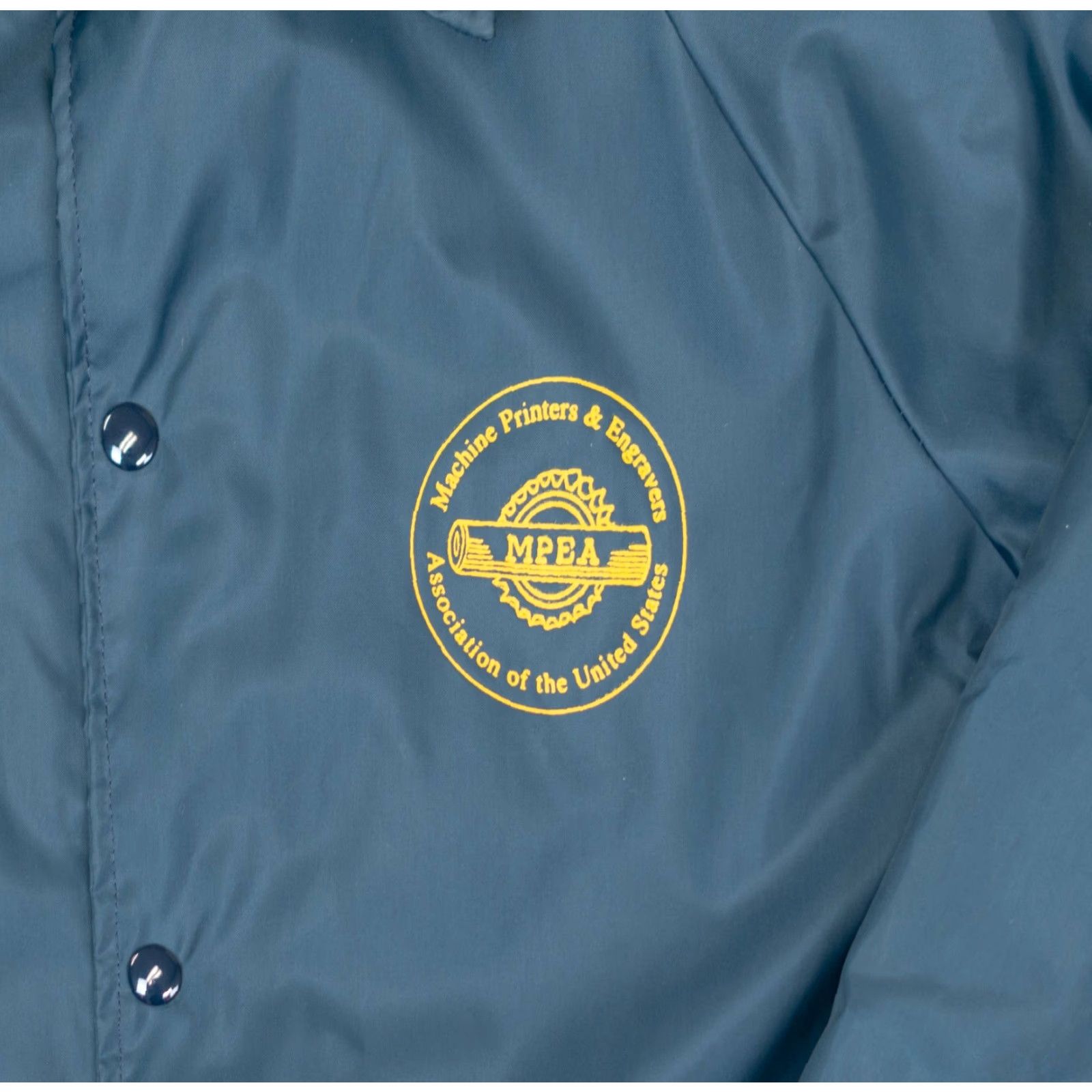 Vintage VINTAGE Union Satin MPEA Jacket Bomber Jacket Mens M Blue Satin Logo Pockets 80s USA 70's Pattern 23in Chest Mid-Length"} Size US M / EU 48-50 / 2 - 3 Thumbnail