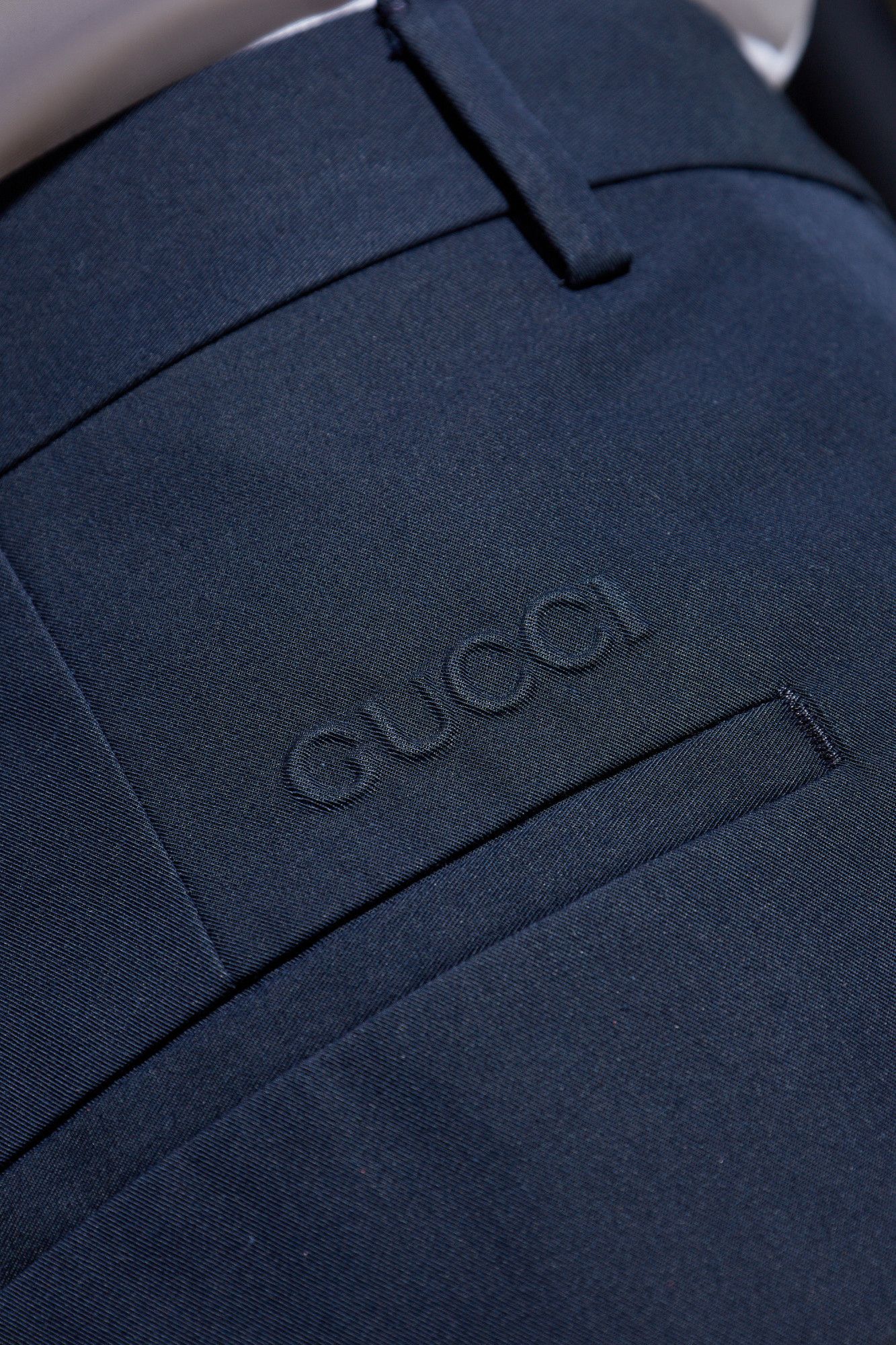 Gucci o1la5ras0426 Embossed Cotton Twill Pant in Navy Blue Size US 28 / EU 44 - 5 Thumbnail