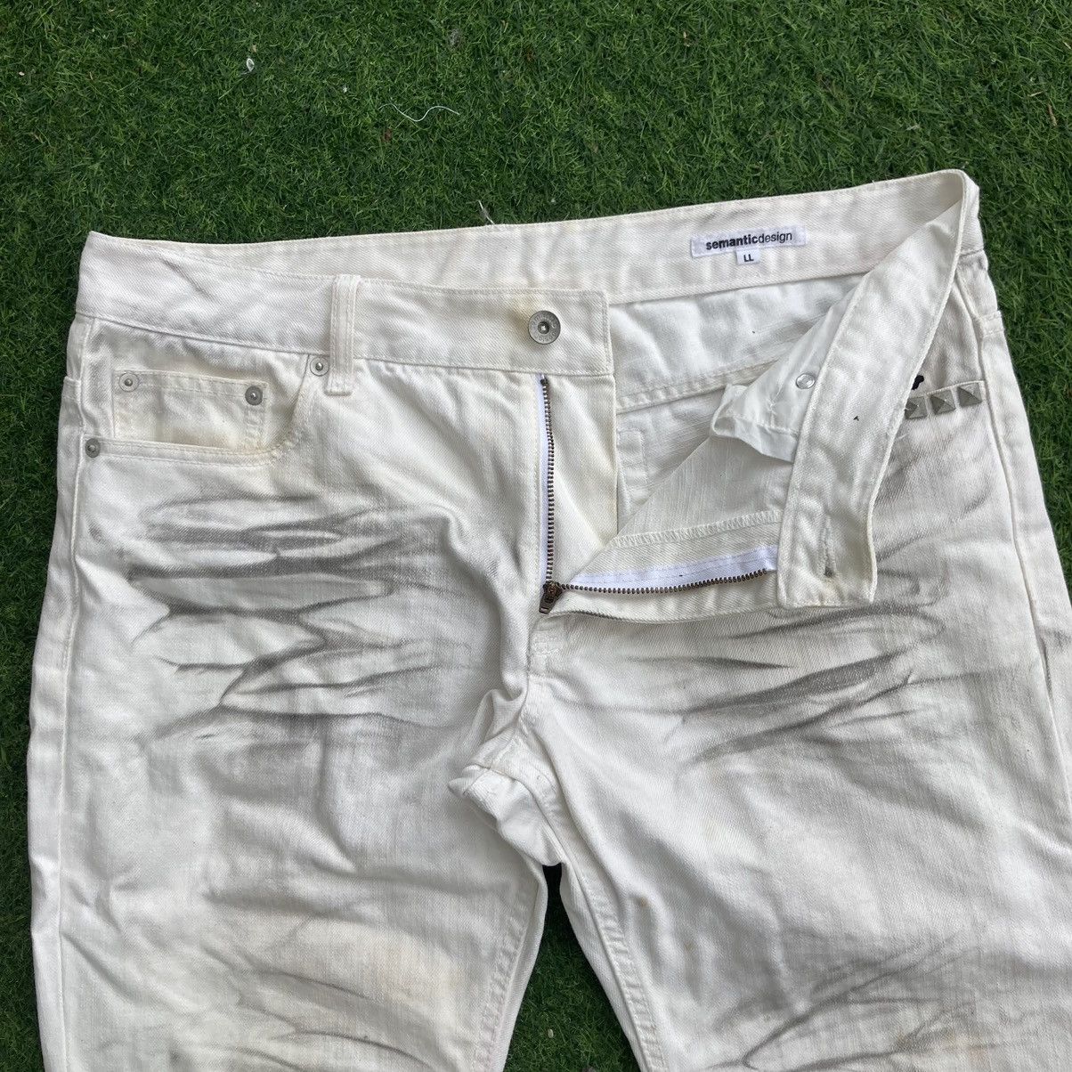 semanticdesign SEMANTIC DESIGN STUDDED WHITE BOOTCUT DENIM JEANS Size US 34 / EU 50 - 7 Thumbnail
