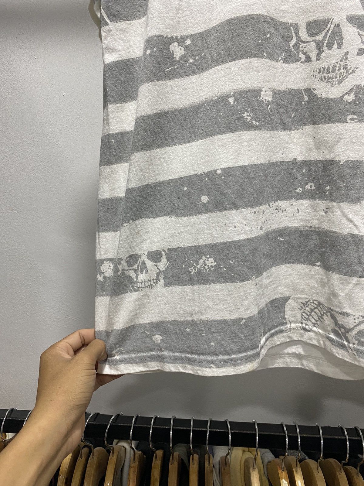 Hysteric Glamour × Japanese Brand × Le Grande Bleu (L.G.B.) Sick☠️ Printed Stripes Skulls Lgb Size US L / EU 52-54 / 3 - 6 Thumbnail