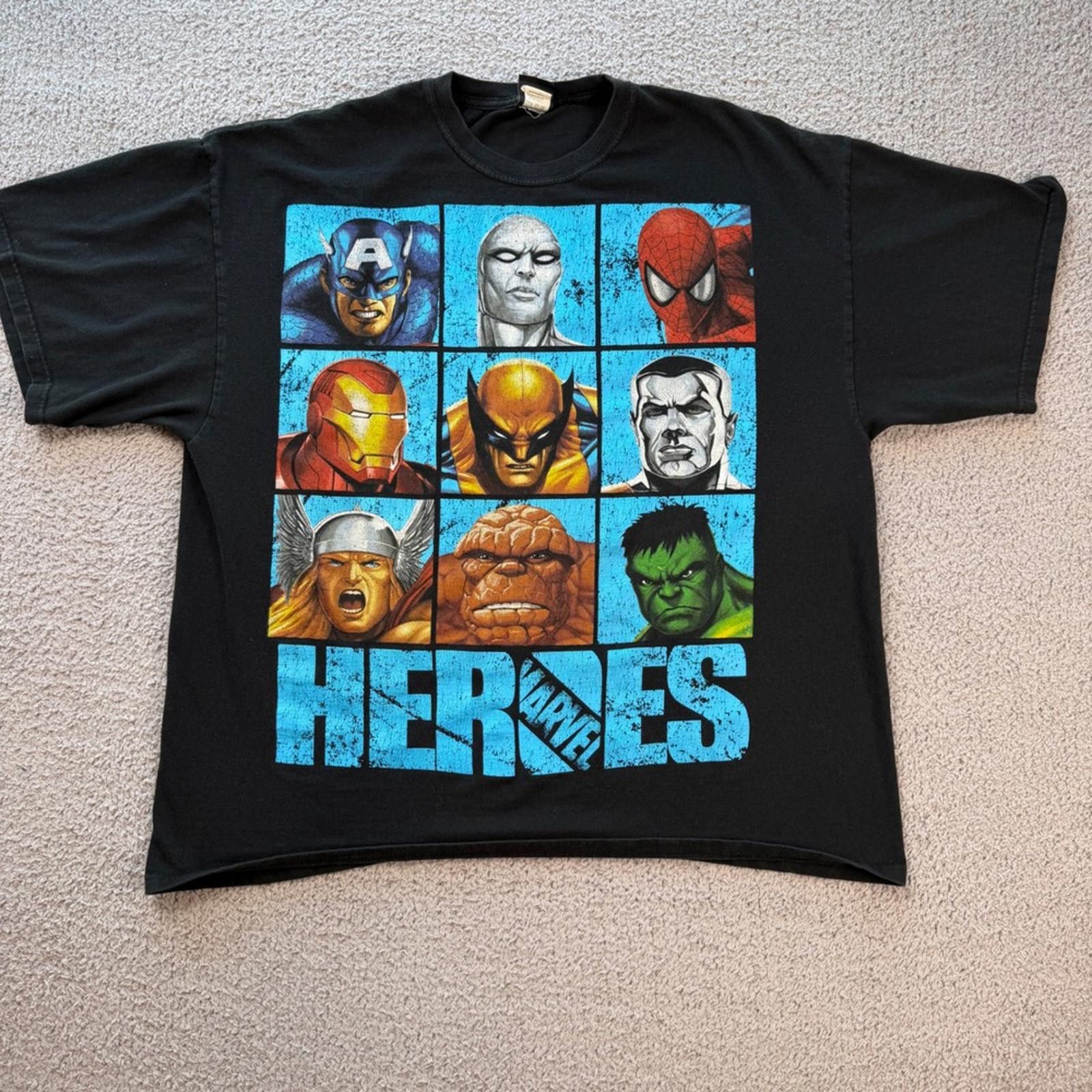 Marvel Comics Marvel Heroes T Shirt XXL Captain America Spider Man Iron Ma Size US XXL / EU 58 / 5 - 1 Thumbnail