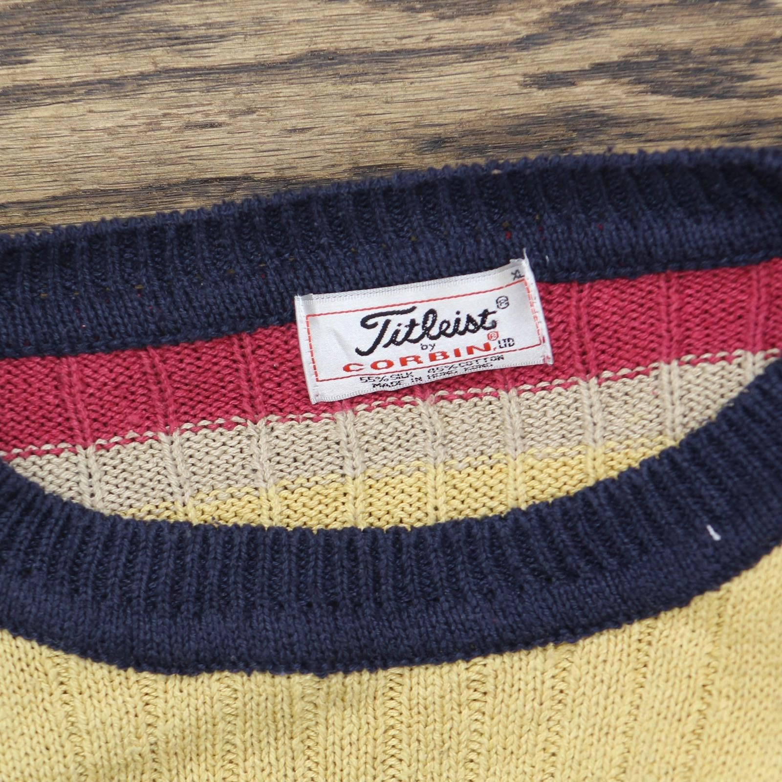 Titleist Titleist By Corbin Womens Silk Blend Sweater Yellow Multi Xl Size XL / US 12-14 / IT 48-50 - 3 Thumbnail