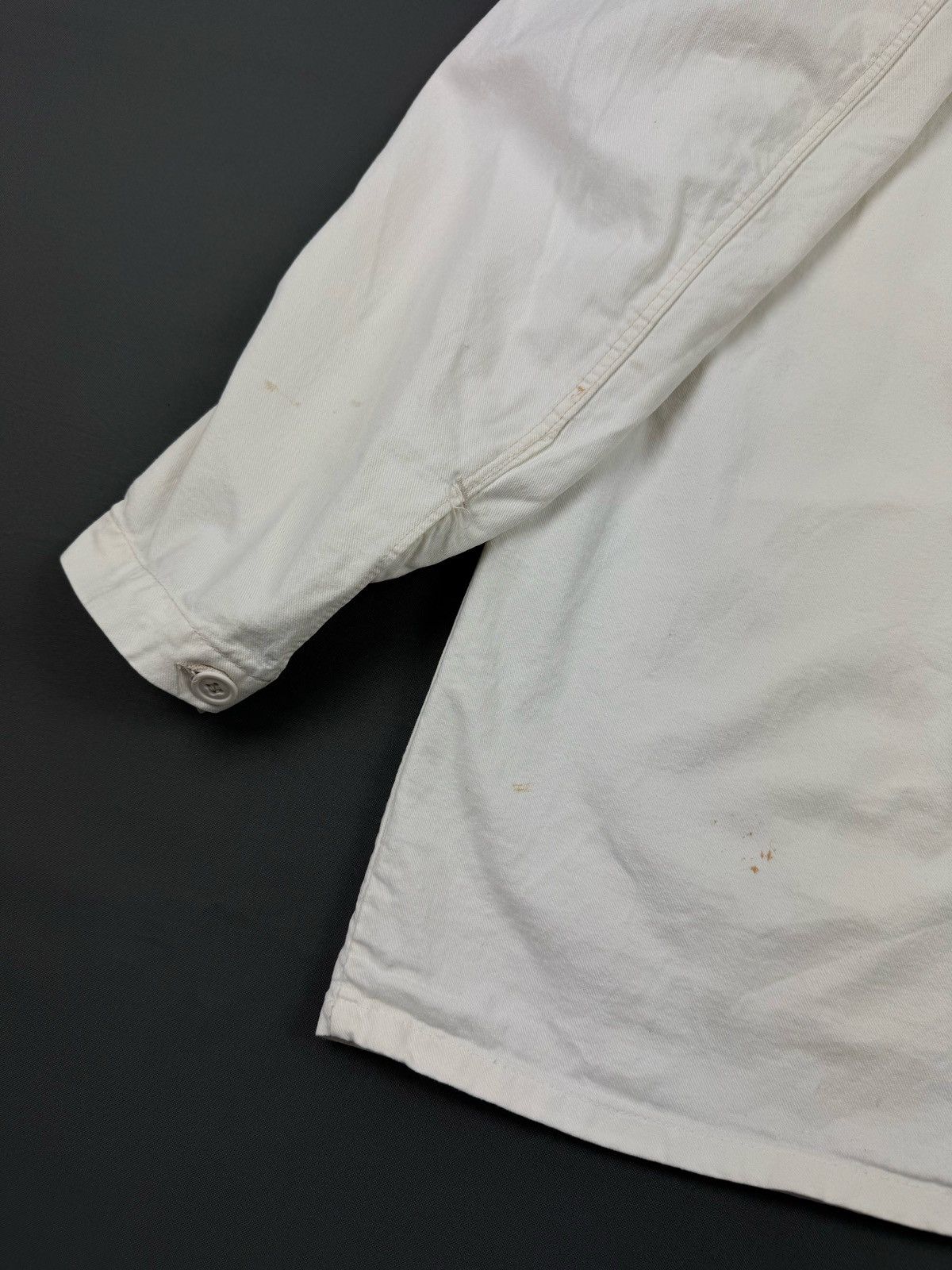 Vintage 70-80ʼs Vintage White Cotton Work Jacket Size US XL / EU 56 / 4 - 12 Thumbnail
