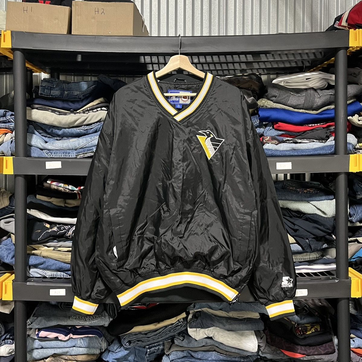 Starter Vintage 90s Pittsburgh Penguins Jaromir Jagr Pullover Jacket Size US XL / EU 56 / 4 - 1 Thumbnail