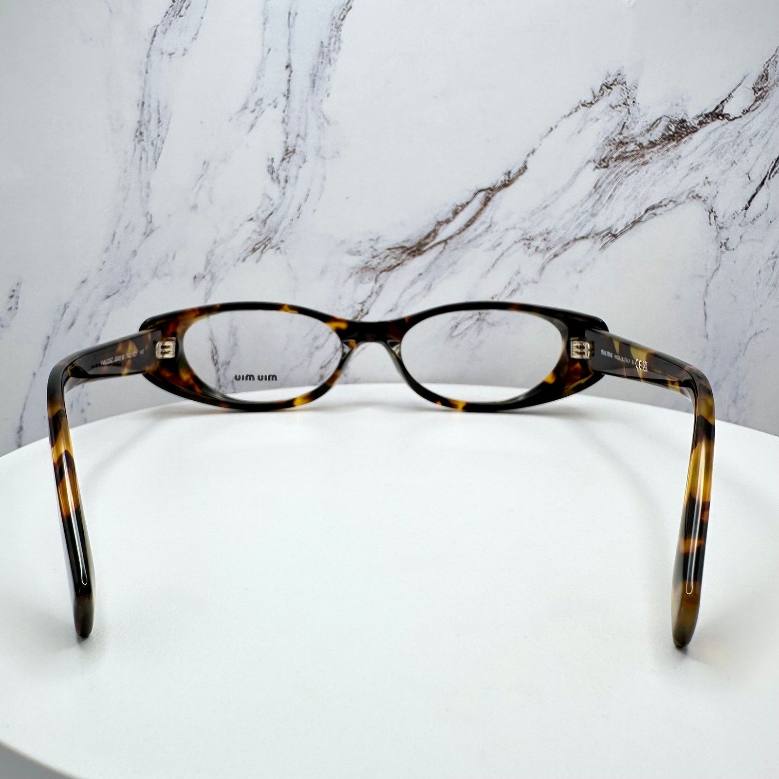 Miu Miu New MIU MIU Eyeglasses Brown Oval 53 Honey Havnana Rx-able Size ONE SIZE - 12 Thumbnail