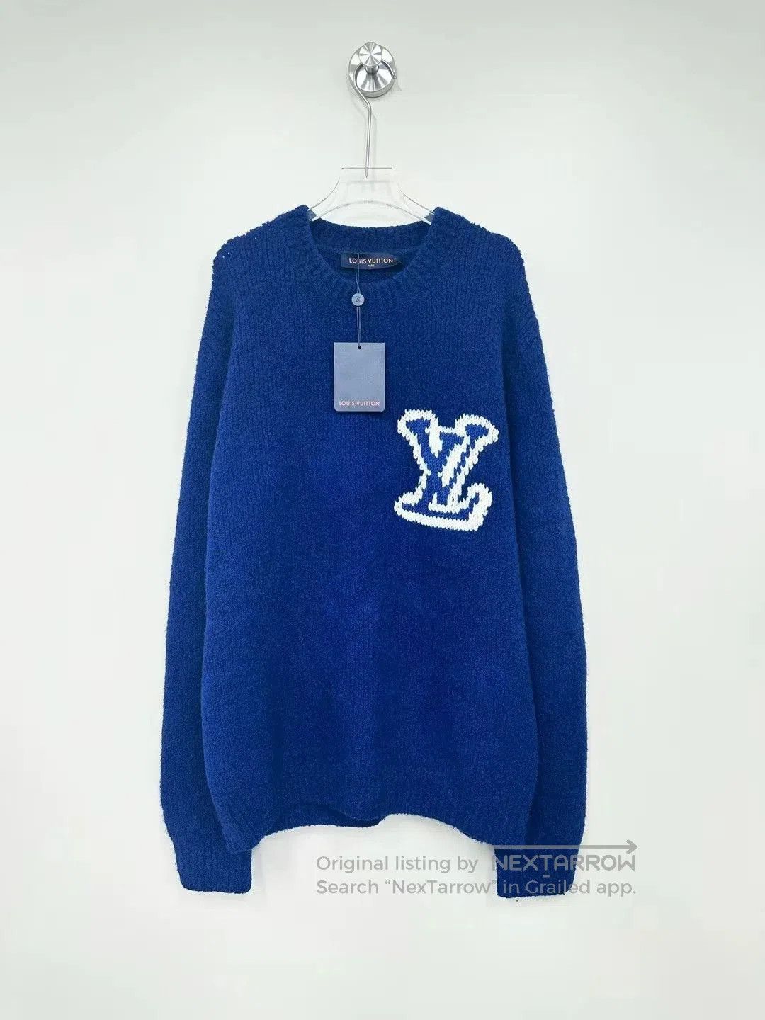 Louis Vuitton Louis Vuitton Blue Teddy Logo Sweater. Size US XL / EU 56 / 4 - 1 Thumbnail