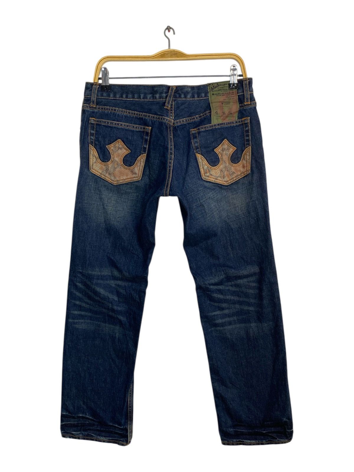 PPFM PPFM Yellow Riot Indigo Denim Jeans Straight Cut Size US 33 - 1 Thumbnail