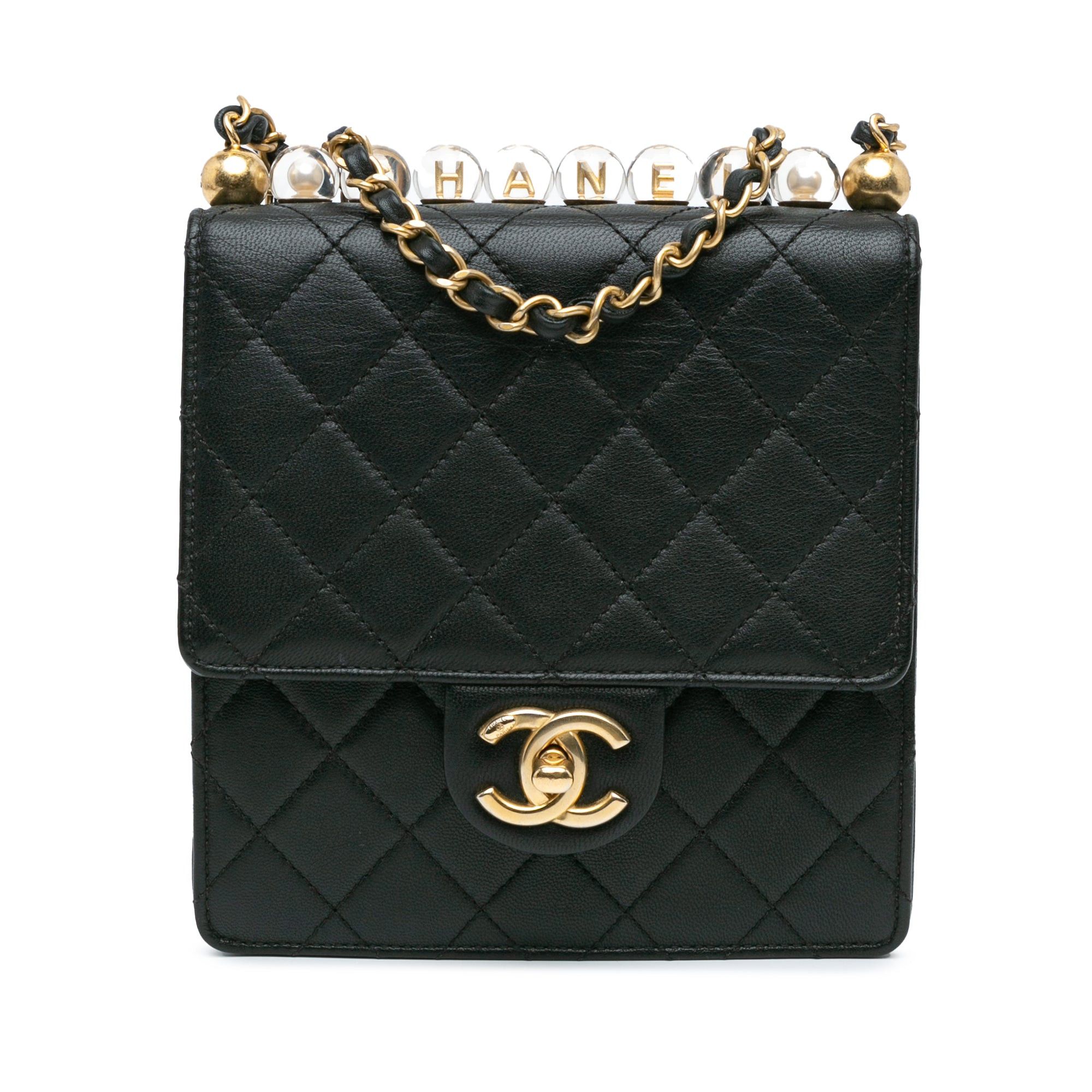 Chanel Chanel Quilted Goatskin Chic Pearls Flap Black Size ONE SIZE - 1 Thumbnail