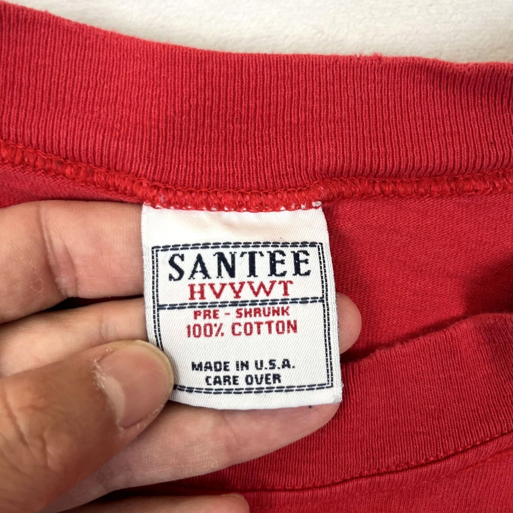 Vintage Vintage Santee Long Sleeve T-Shirt Mens Large Red Solid Made USA 90s Blank Size US L / EU 52-54 / 3 - 5 Thumbnail