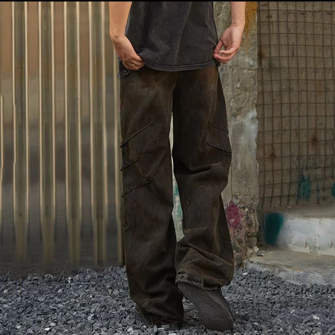 Japanese Brand × Vintage Rusty Worn Out Wrinkles Straight Loose Jeans Size US 34 / EU 50 - 2 Thumbnail