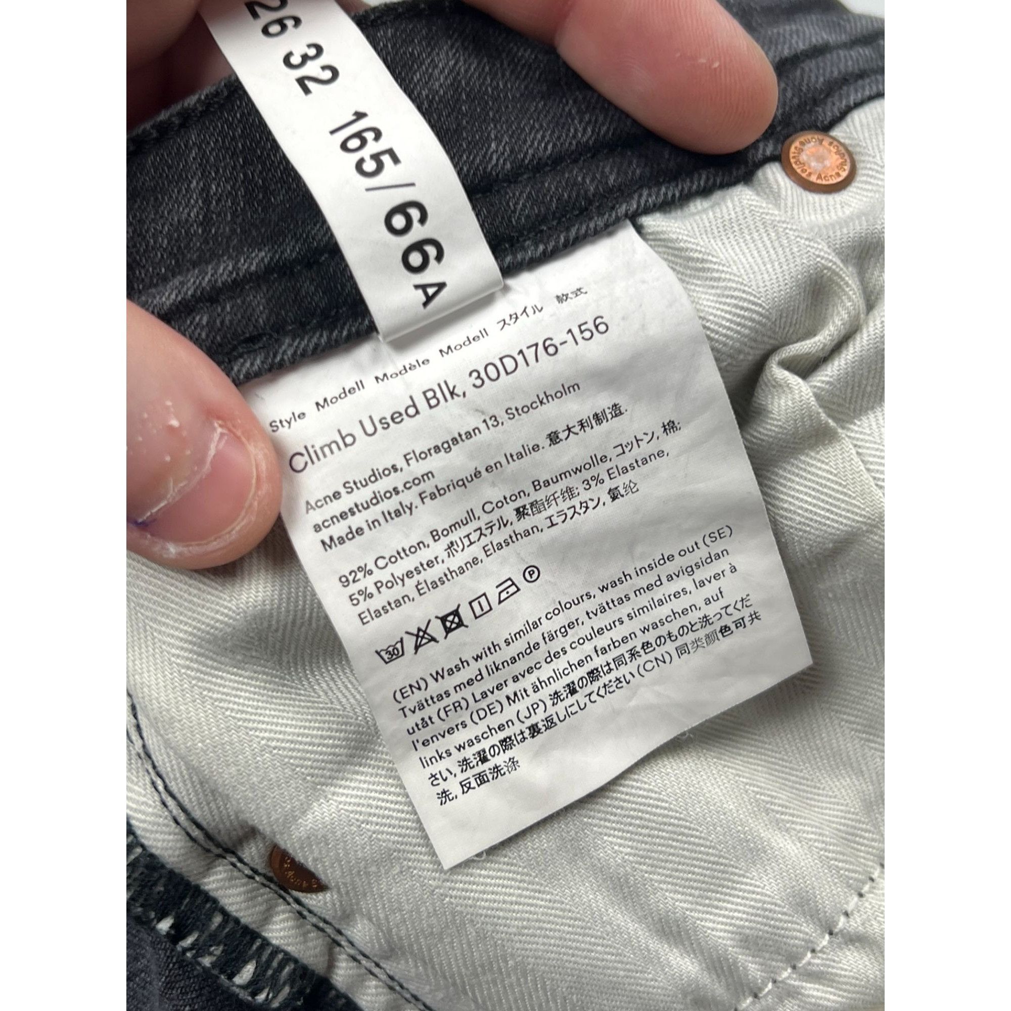 Acne Studios Acne Studios Climb Used blk Slim Fit Denim Jeans (Y0841) Size 26" / US 2 / IT 38 - 9 Thumbnail