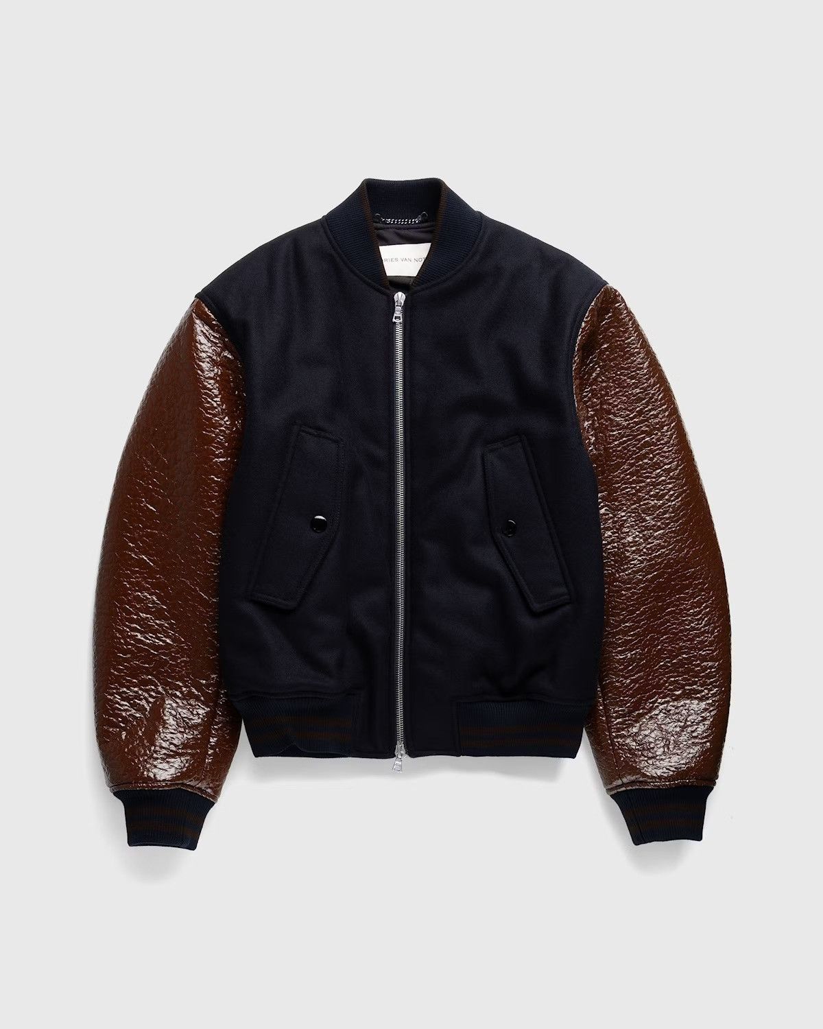 Dries Van Noten Wool Pleather Verso Tris Varsity Jacket (Bomber) Size US L / EU 52-54 / 3 - 1 Thumbnail