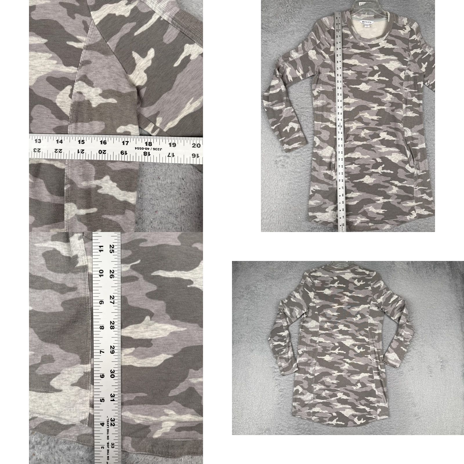Athleta Athleta Sweatshirt Tunic Womens M Gray Camouflage Crew Neck Pockets Raglan Knit All Seasons Athleisure Shirt / Pullover Size M / US 6-8 / IT 42-44 - 8 Thumbnail