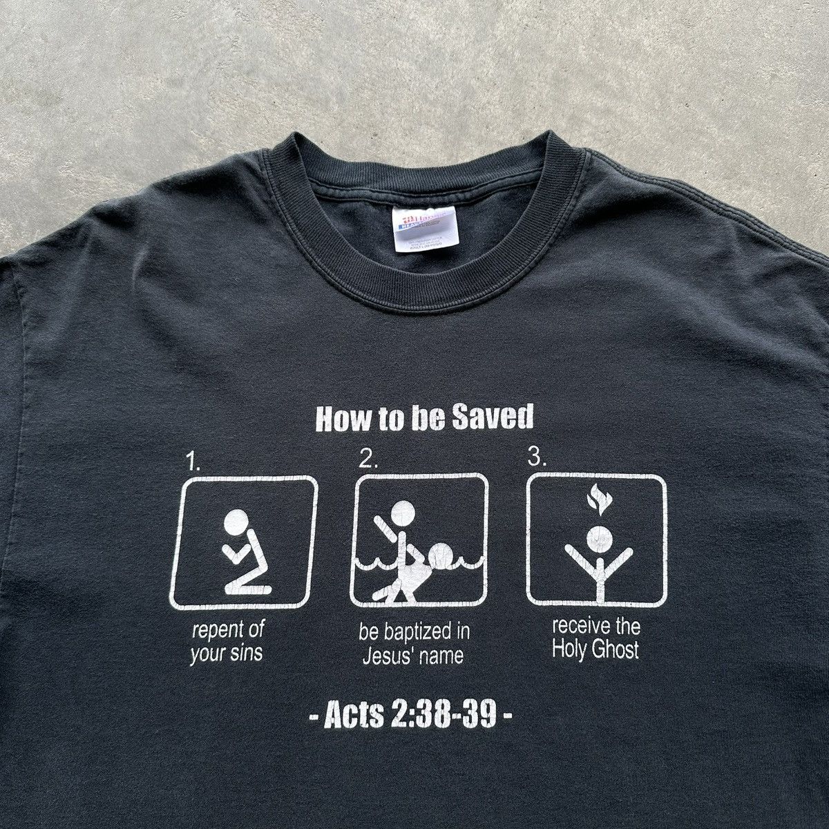 Hanes Vintage 90s Jesus “How To Be Saved” Tee Hanes Heavyweight XL Size US XL / EU 56 / 4 - 2 Thumbnail