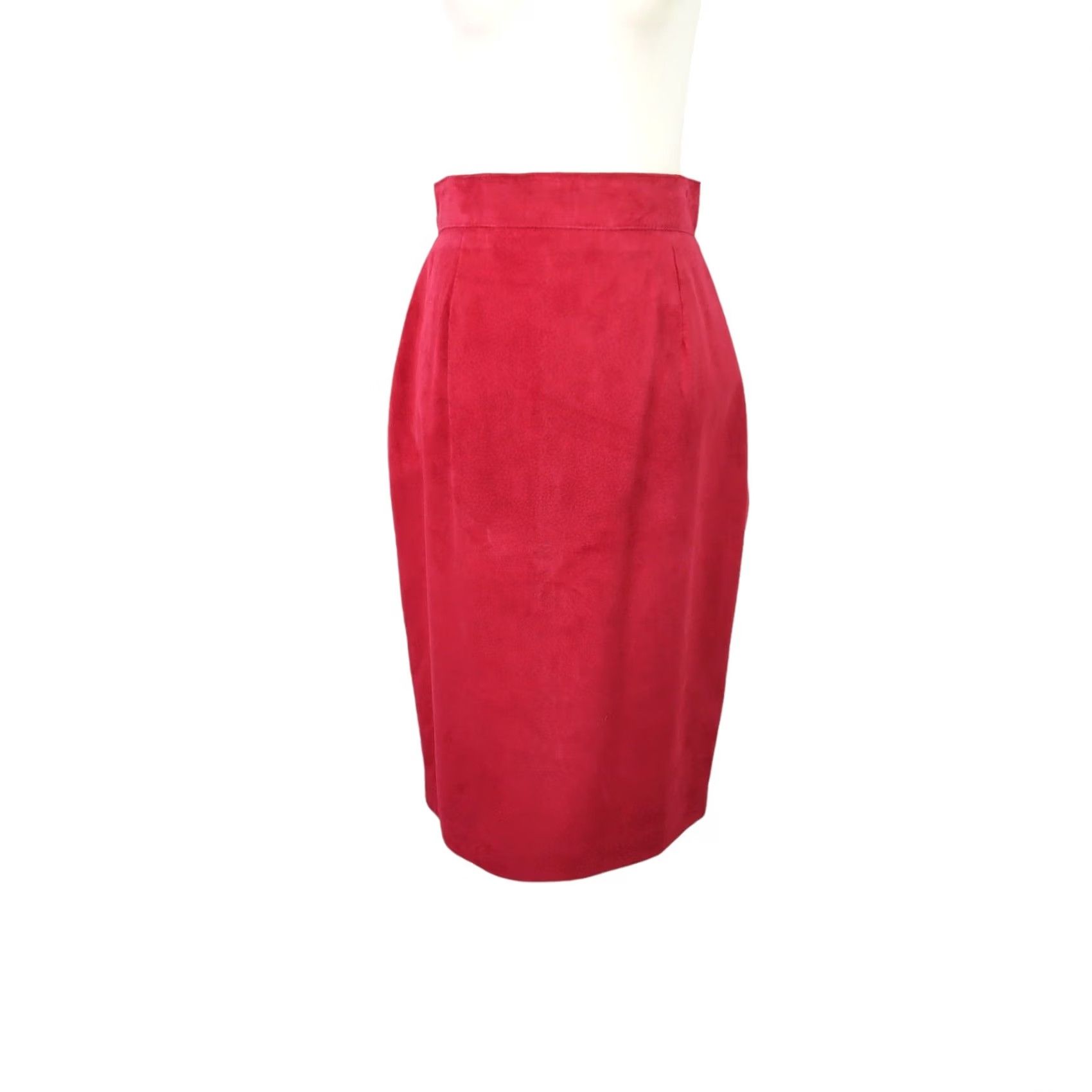 Vintage 80s Danier Suit Set Adult M Red Suede Leather Blazer Skirt Womens, Women's (Size 32) — image 6 of 6
