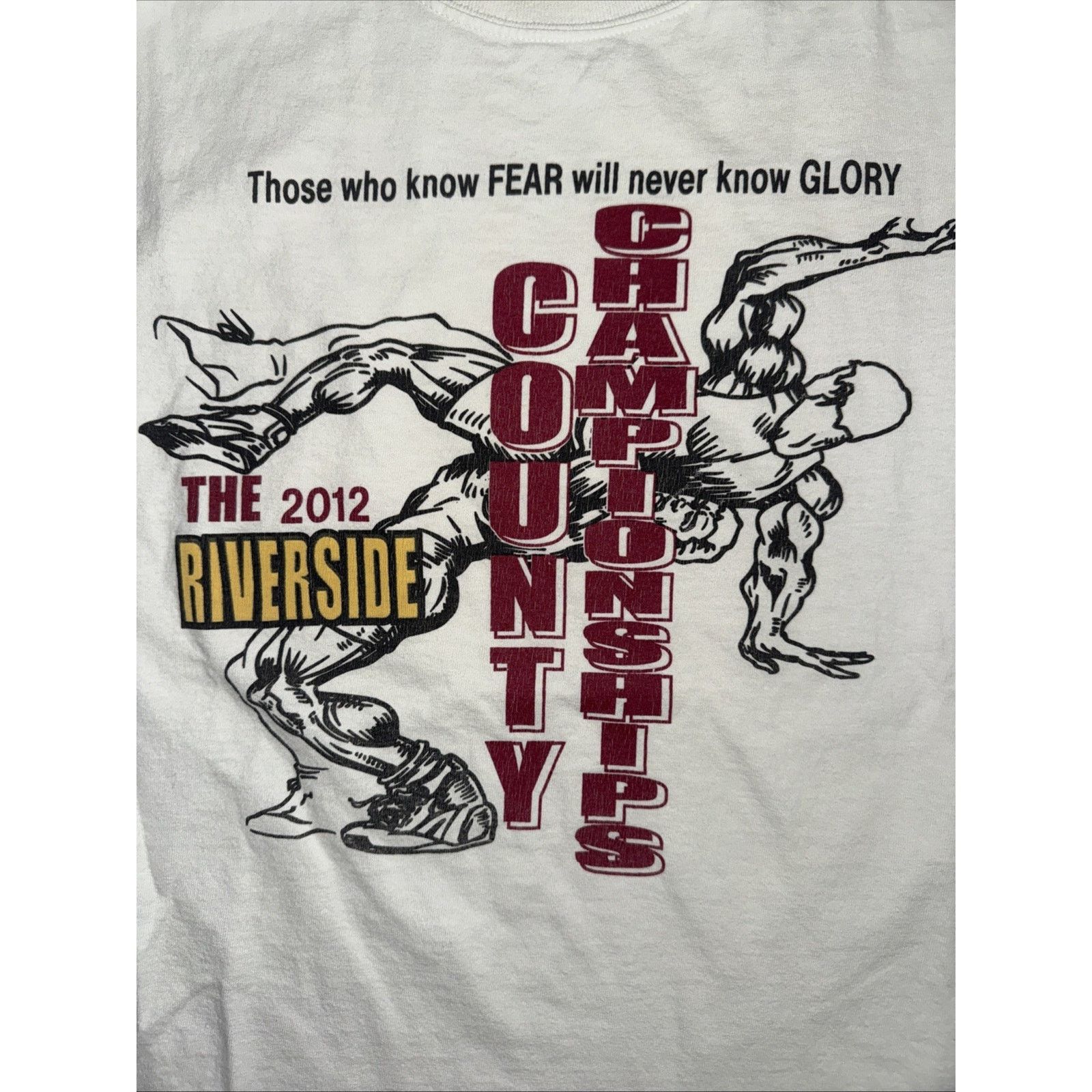 Gildan Vintage 2012 Wrestling Championships T-Shirt White L 21x28 Size US L / EU 52-54 / 3 - 2 Thumbnail