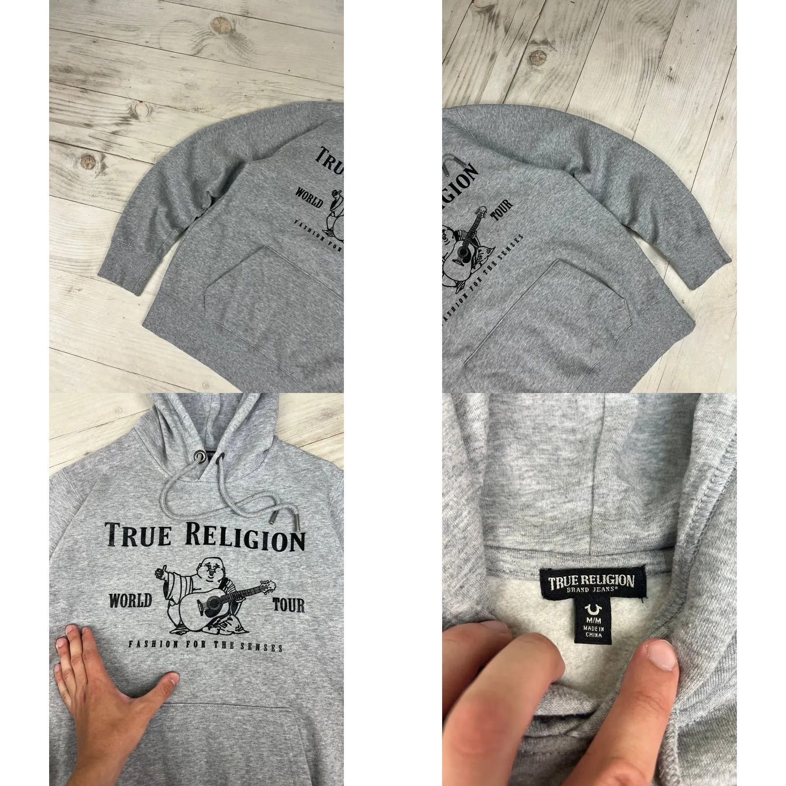 True Religion True Religion METALLIC BUDDHA FLEECE HOODIE Men M Gray Size US M / EU 48-50 / 2 - 10 Thumbnail