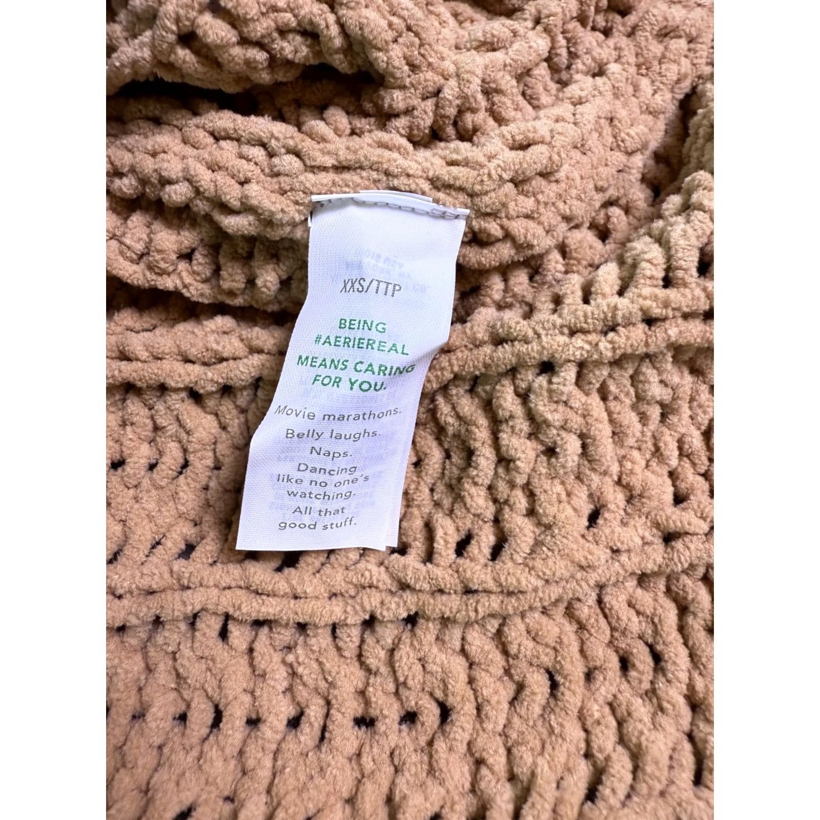 Vintage Aerie Sweater Womens Small Brown 1/4 Zip Cable Knit Pullover Heavyweight E228 Size XS / US 0-2 / IT 36-38 - 4 Thumbnail