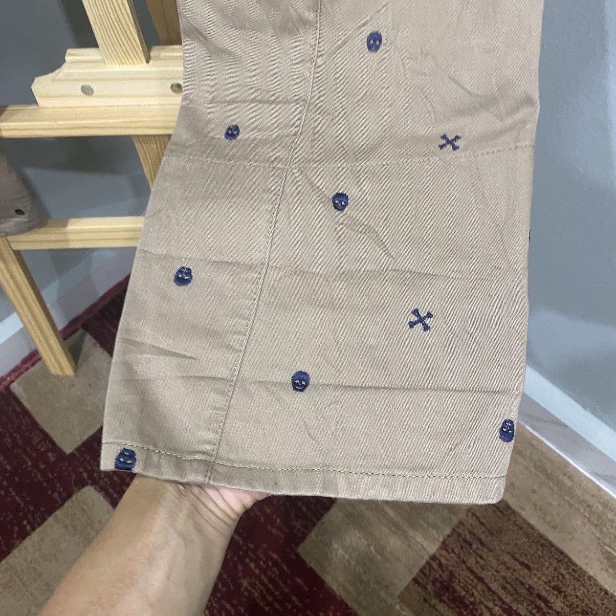 PPFM Archive PPFM Skull & Cross Embroidery Chino Japanese Brand Size US 32 / EU 48 - 8 Thumbnail