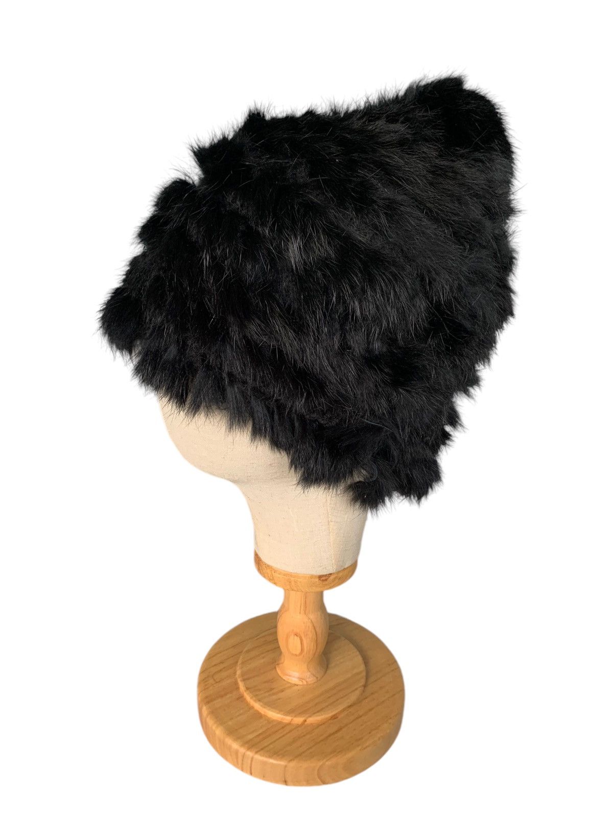 If Six Was Nine × Tornado Mart Punk Bondage Style Fur knitted Beanie Hats Size ONE SIZE - 2 Thumbnail
