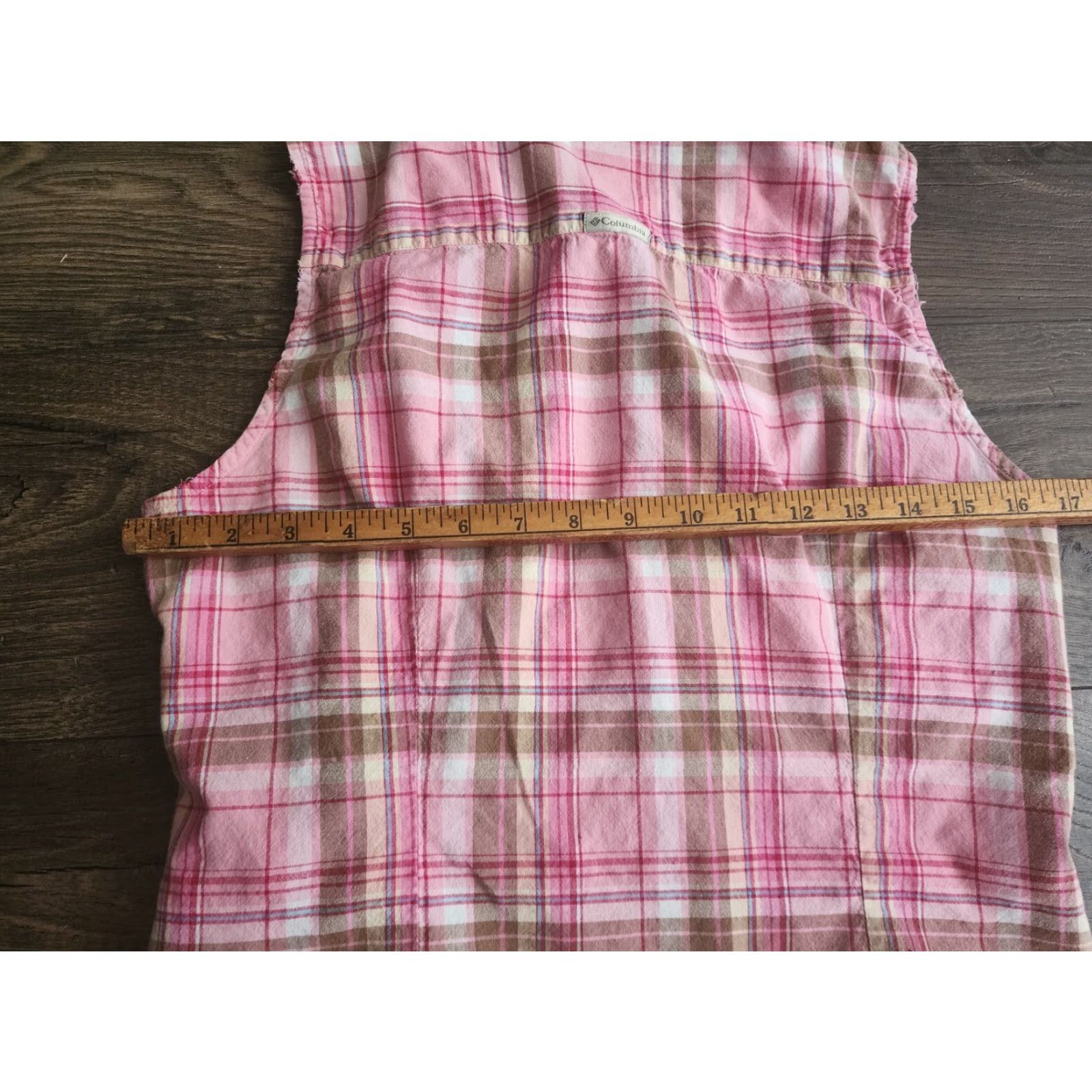 Vintage Womens Coloumbia Button-Up Shirt Pink Plaid Sleeveless Collared 100% Cotton Casual Vintage? Size L / US 10 / IT 46 - 3 Thumbnail