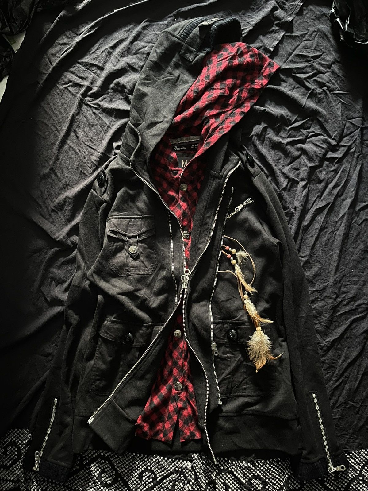 Le Grande Bleu (L.G.B.) Ceronias three layers multi zipper punk hoodie Size US M / EU 48-50 / 2 - 1 Thumbnail
