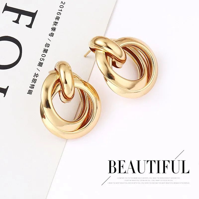 Other Gold Color Metal Twisted Earring Size ONE SIZE - 2 Thumbnail