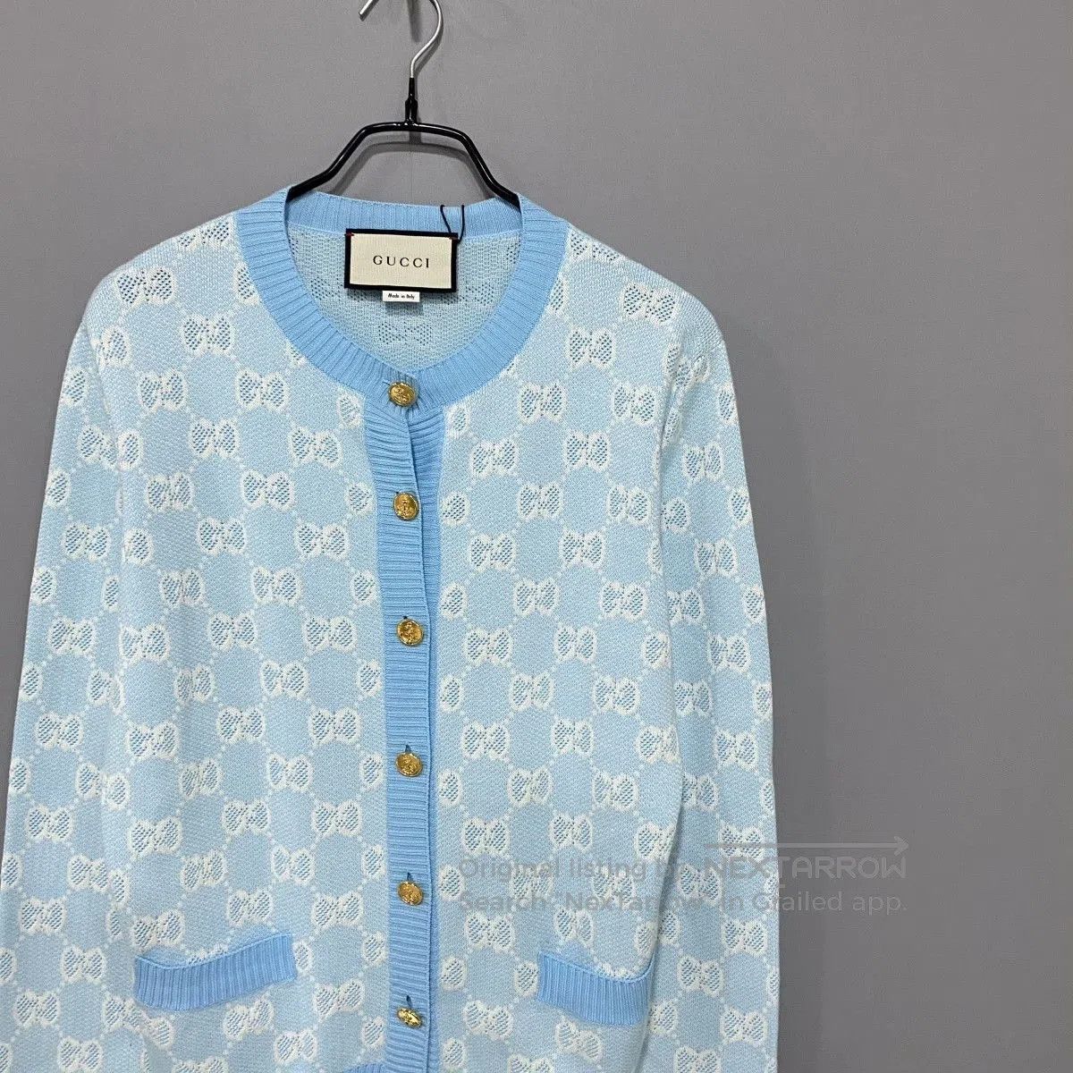 Gucci Gucci Blue Logo Knit Cardigan S. Size S / US 4 / IT 40 - 2 Thumbnail