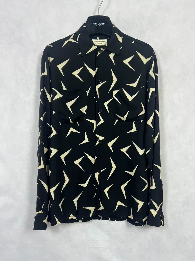 Saint Laurent Paris Saint Laurent 15FW Boomerang Print Shirt - dmc Size US M / EU 48-50 / 2 - 1 Thumbnail