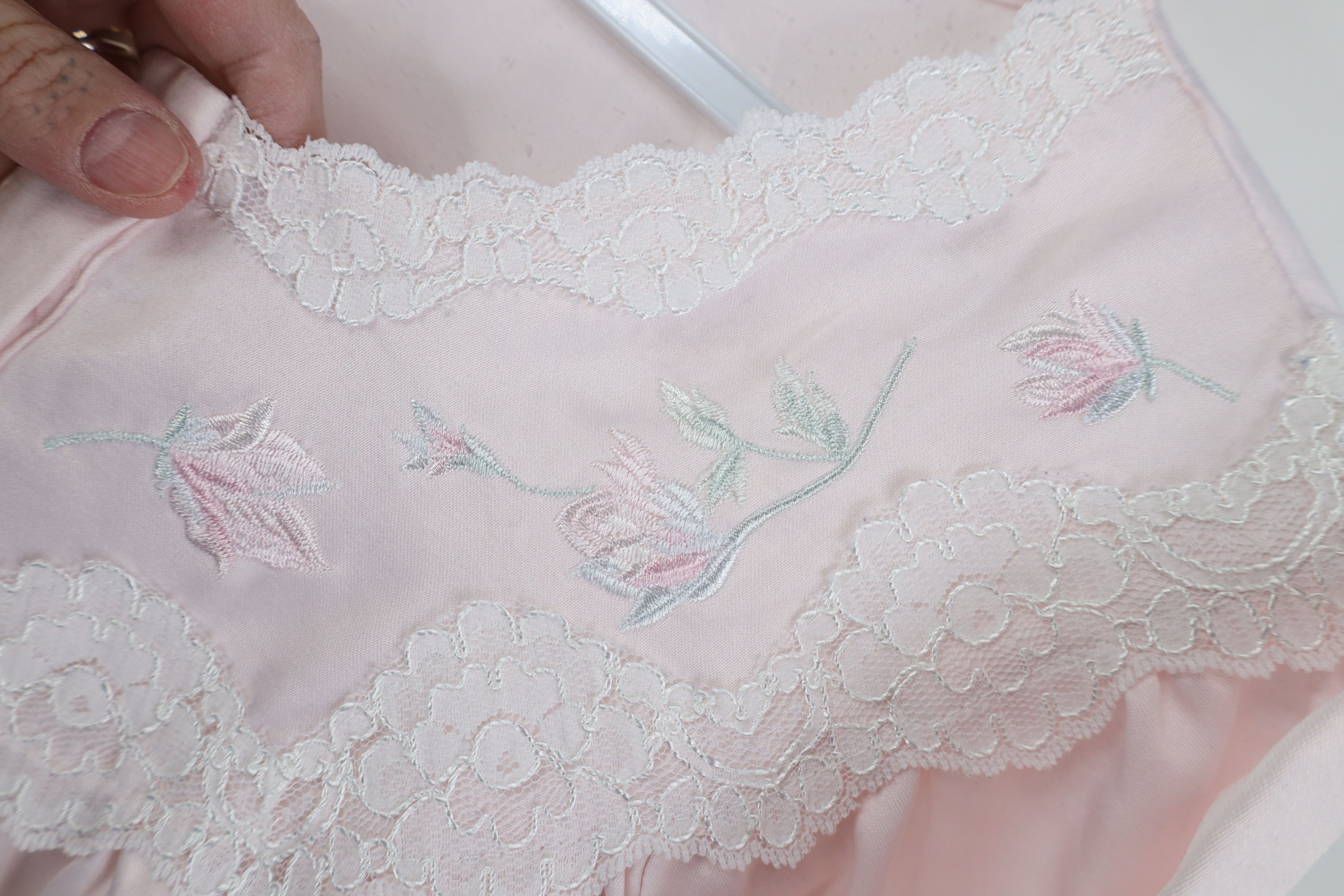 Vintage Vintage 90s Miss Elaine Flower Lace Night Gown Sleep Shirt Size M / US 6-8 / IT 42-44 - 7 Thumbnail